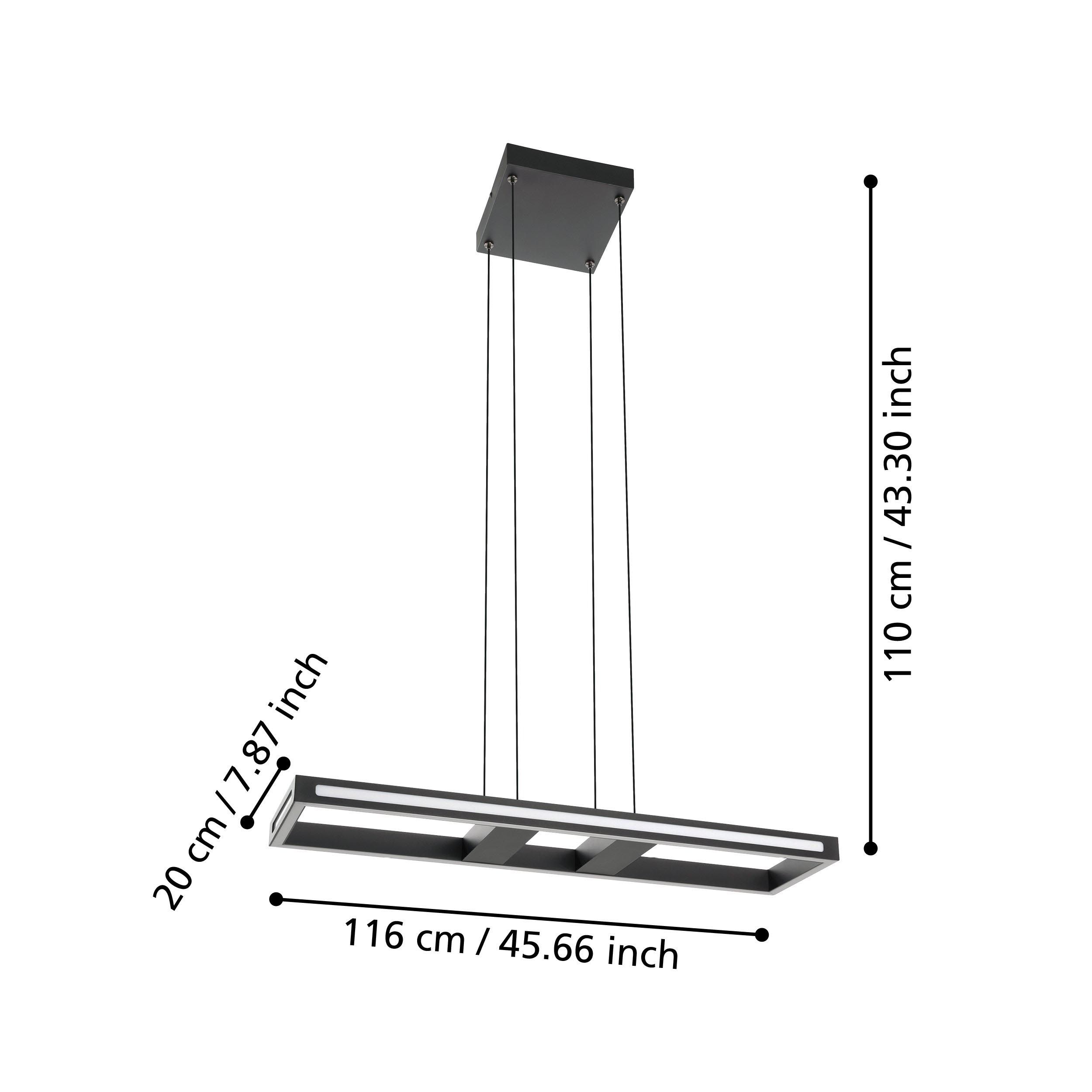 Suspension métal noir SALVILANAS-Z LED INT 4X21W