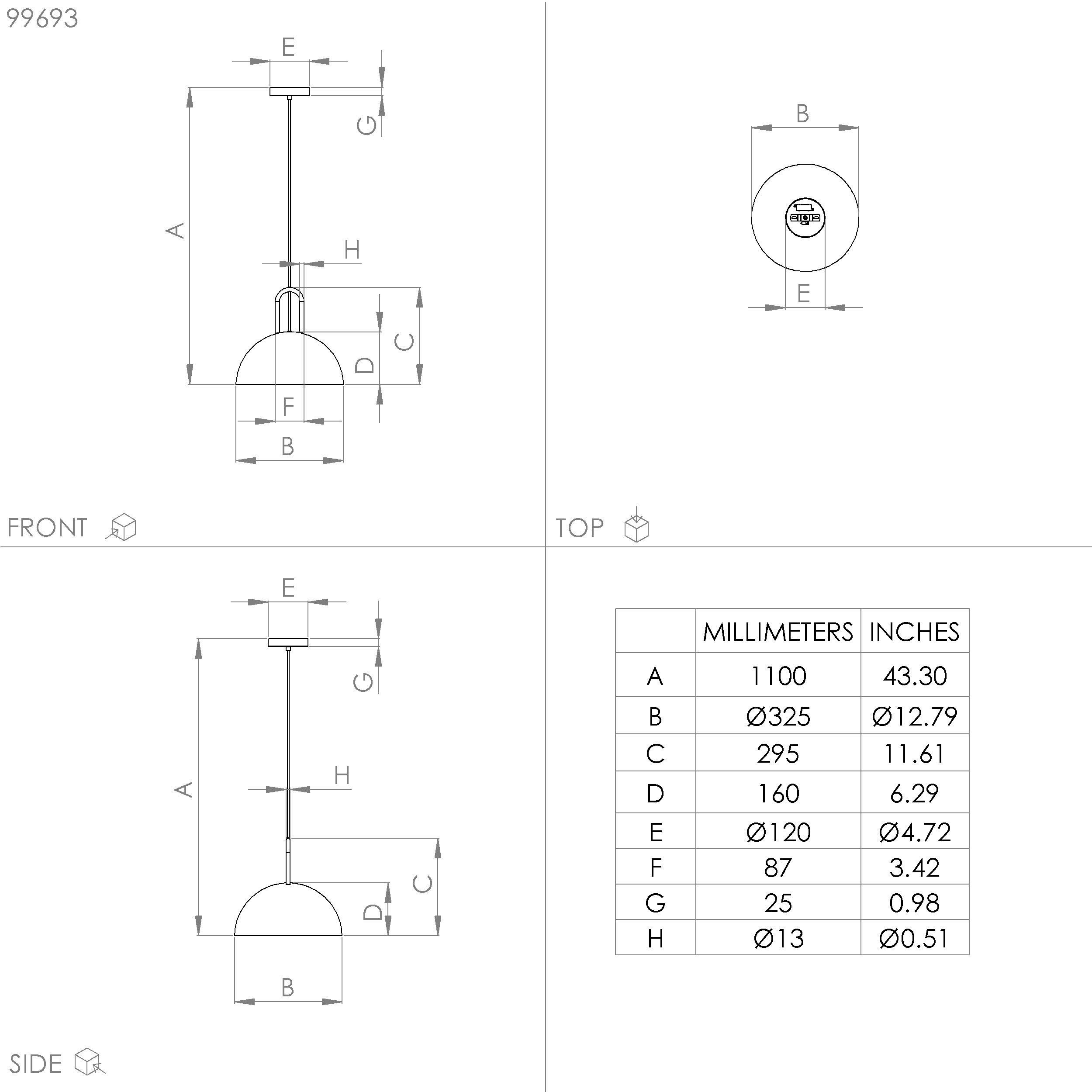 Suspension métal noir CALMANERA E27 1X40W