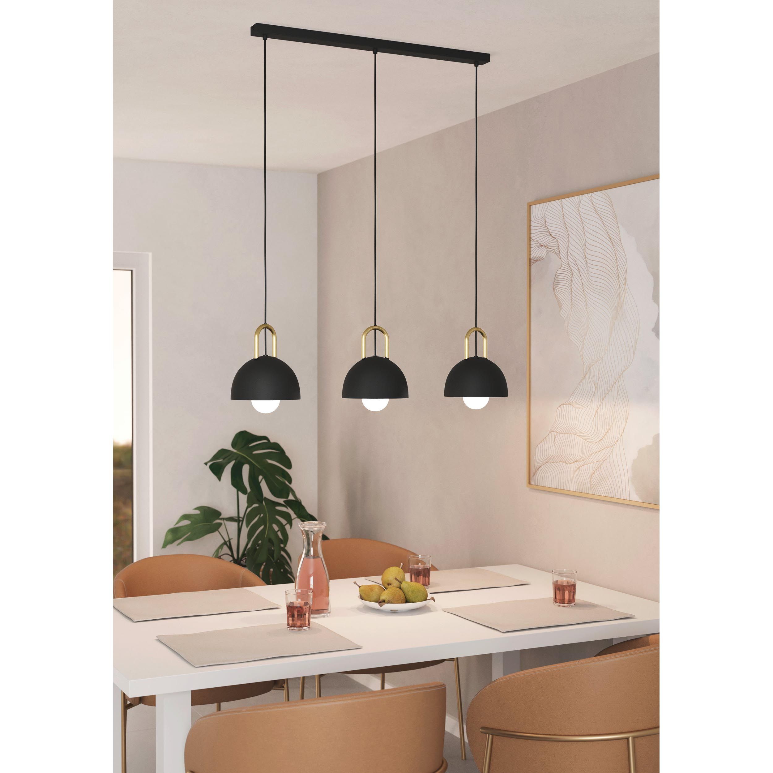 Suspension métal noir CALMANERA E27 3X40W