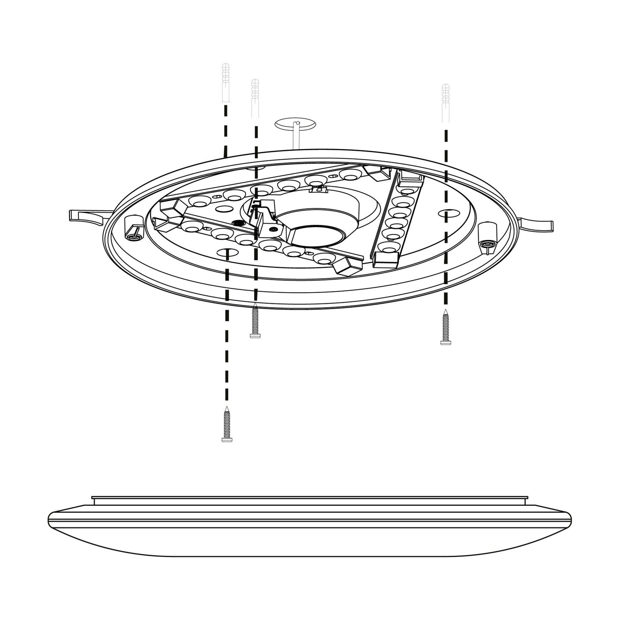 Plafonnier plastique blanc NIEVES LED INT 3X10W