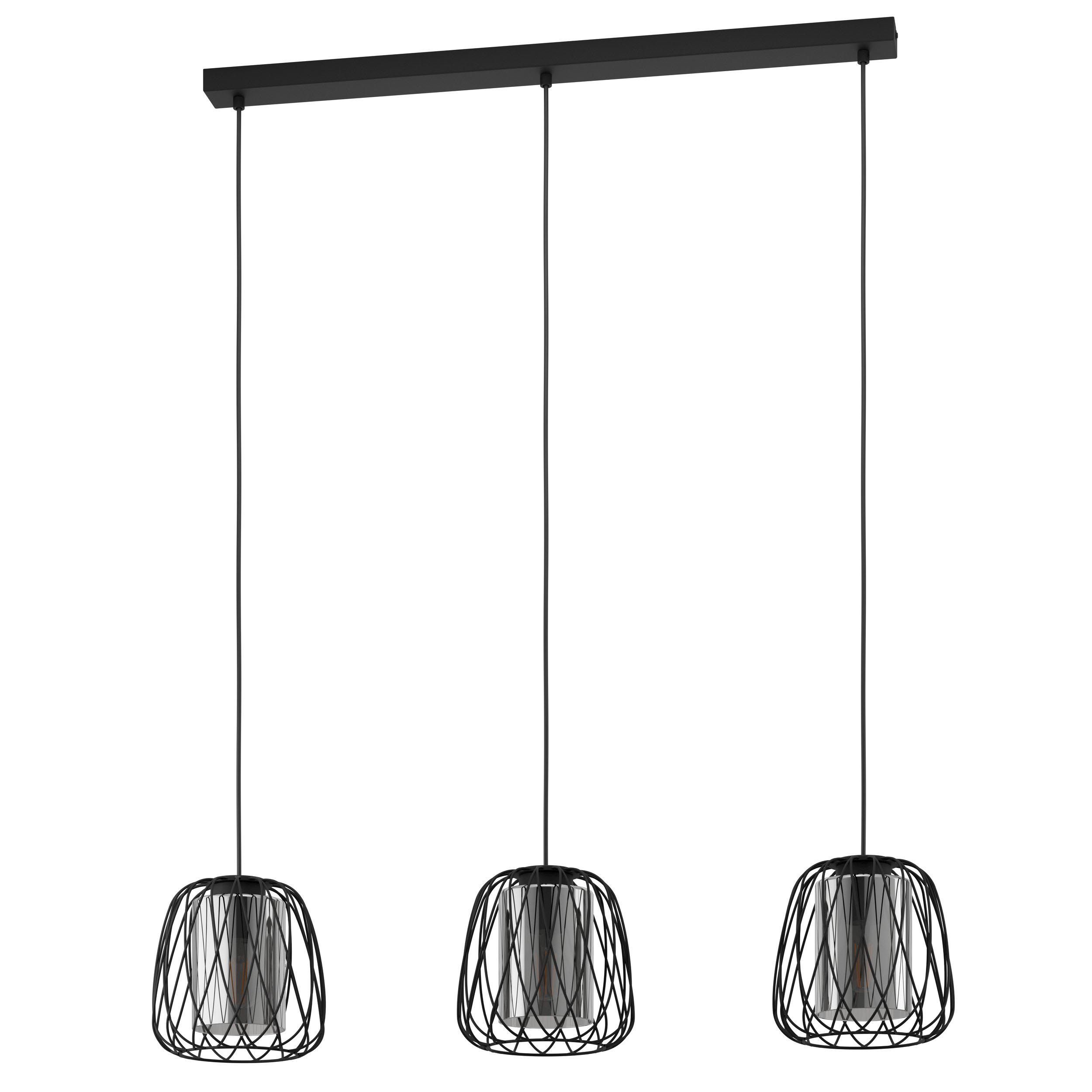 Suspension métal noir FLORESTA E27 3X40W