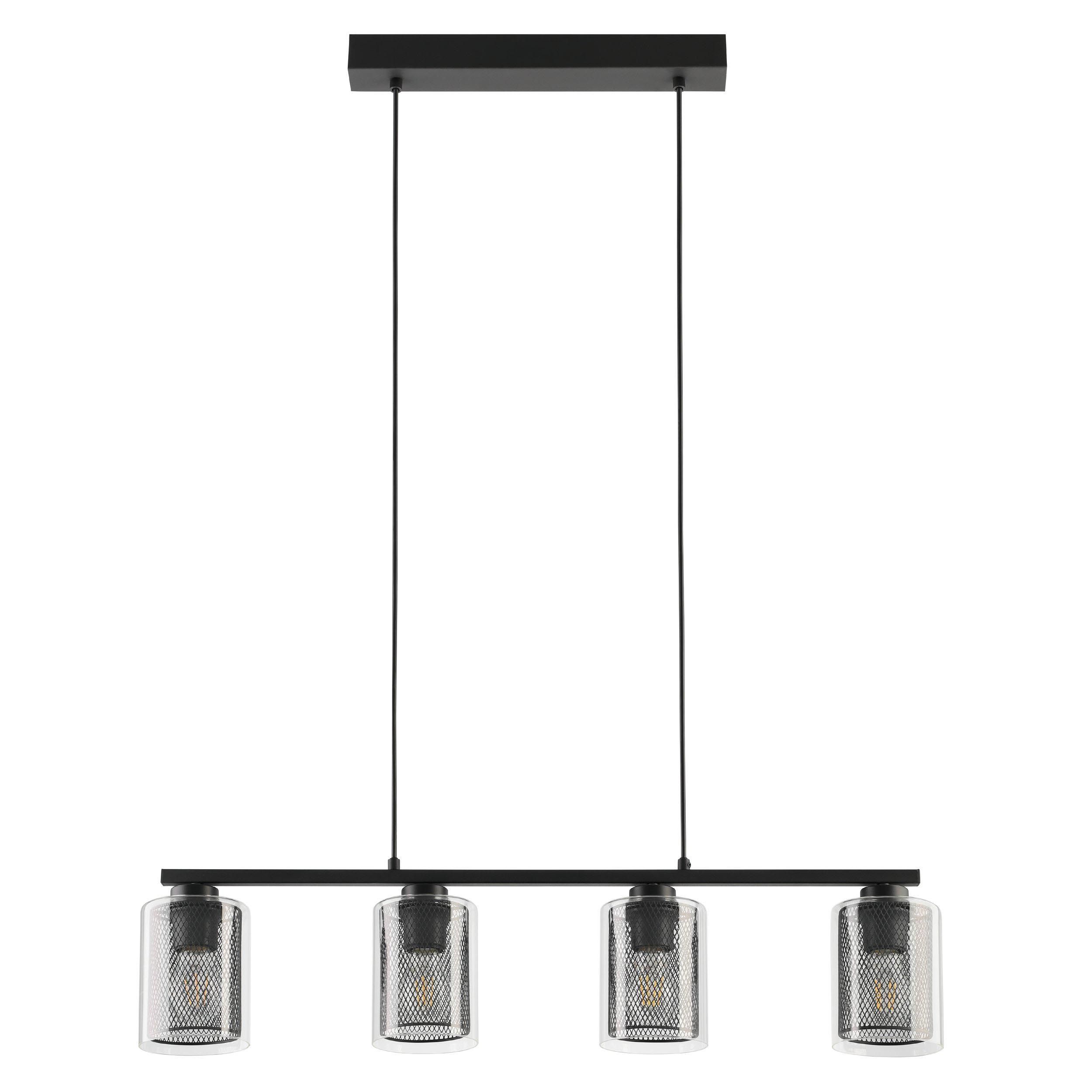 Suspension métal noir ZOCABON E27 4X40W