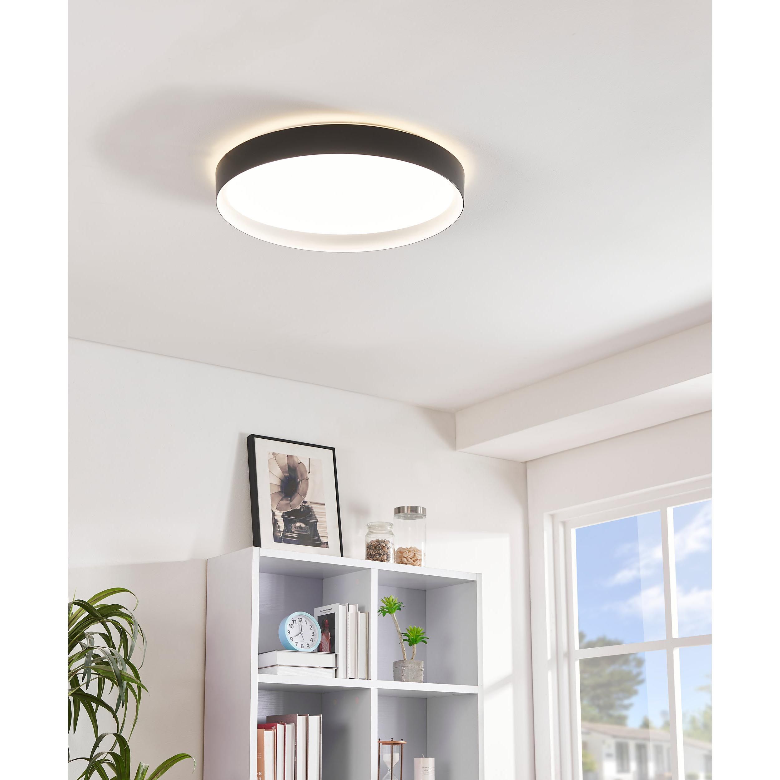 Plafonnier en métal noir et plastique blanc LAURITO LED INT 24W