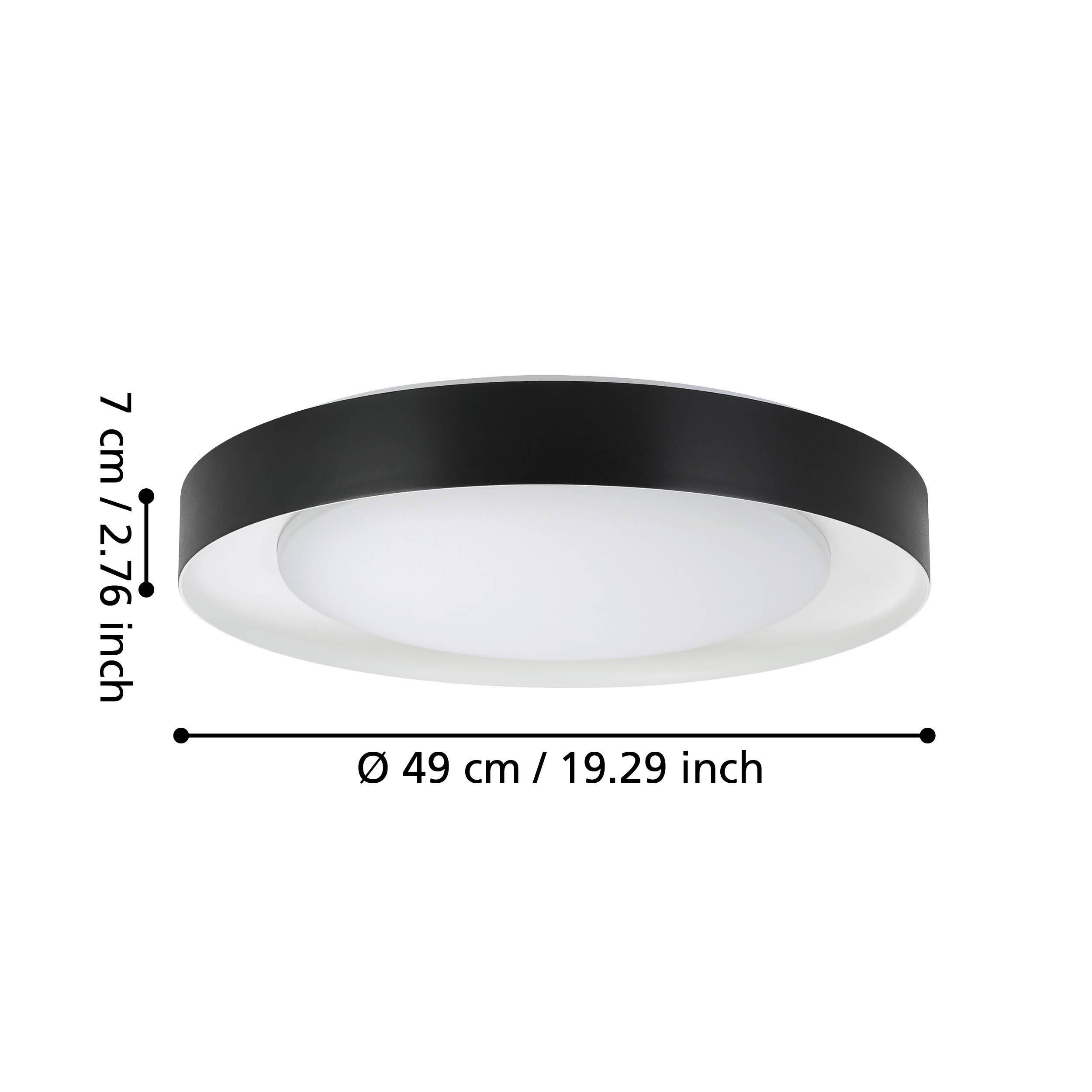 Plafonnier en métal noir et plastique blanc LAURITO LED INT 24W