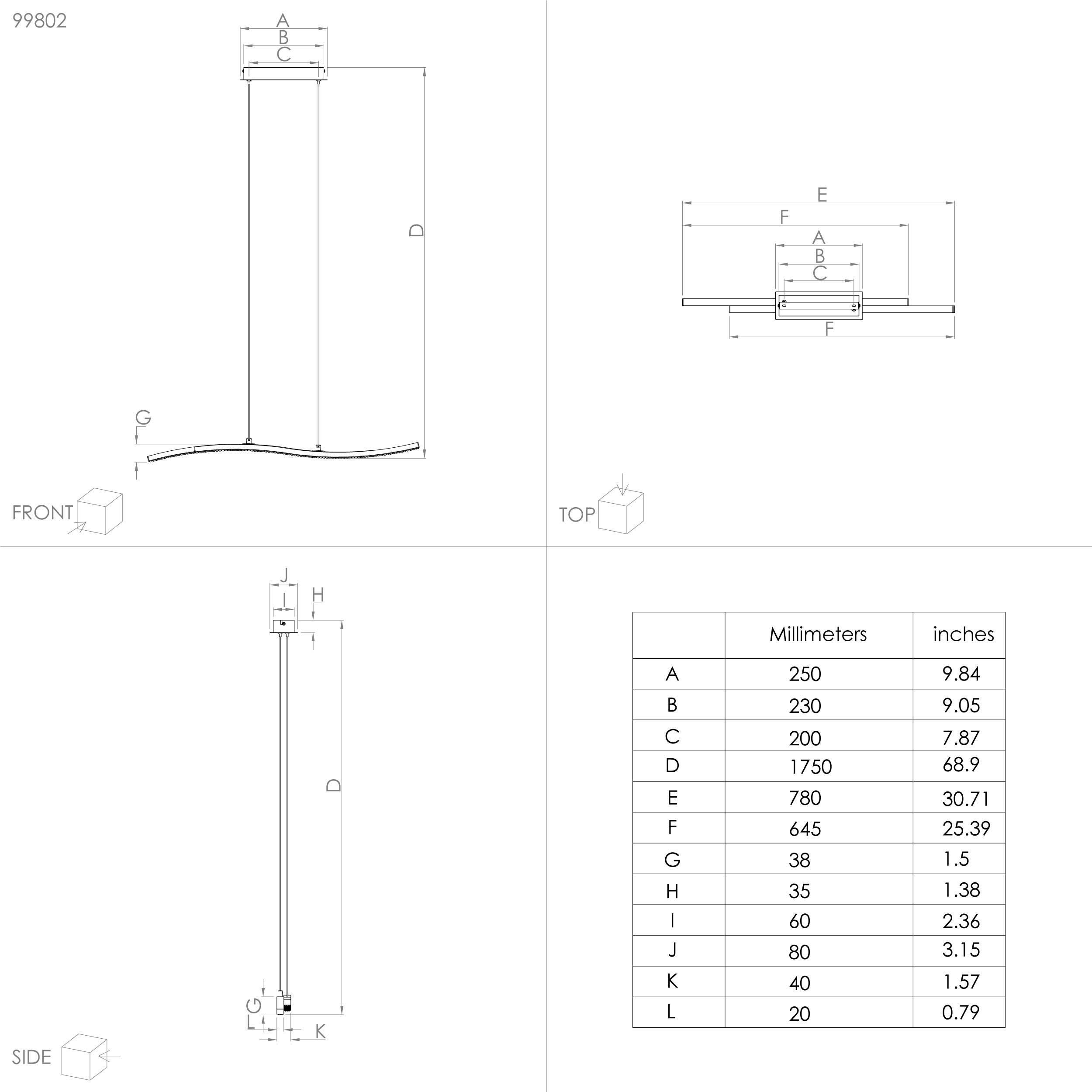 Suspension métal noir LEJIAS LED INT 1X21,5W