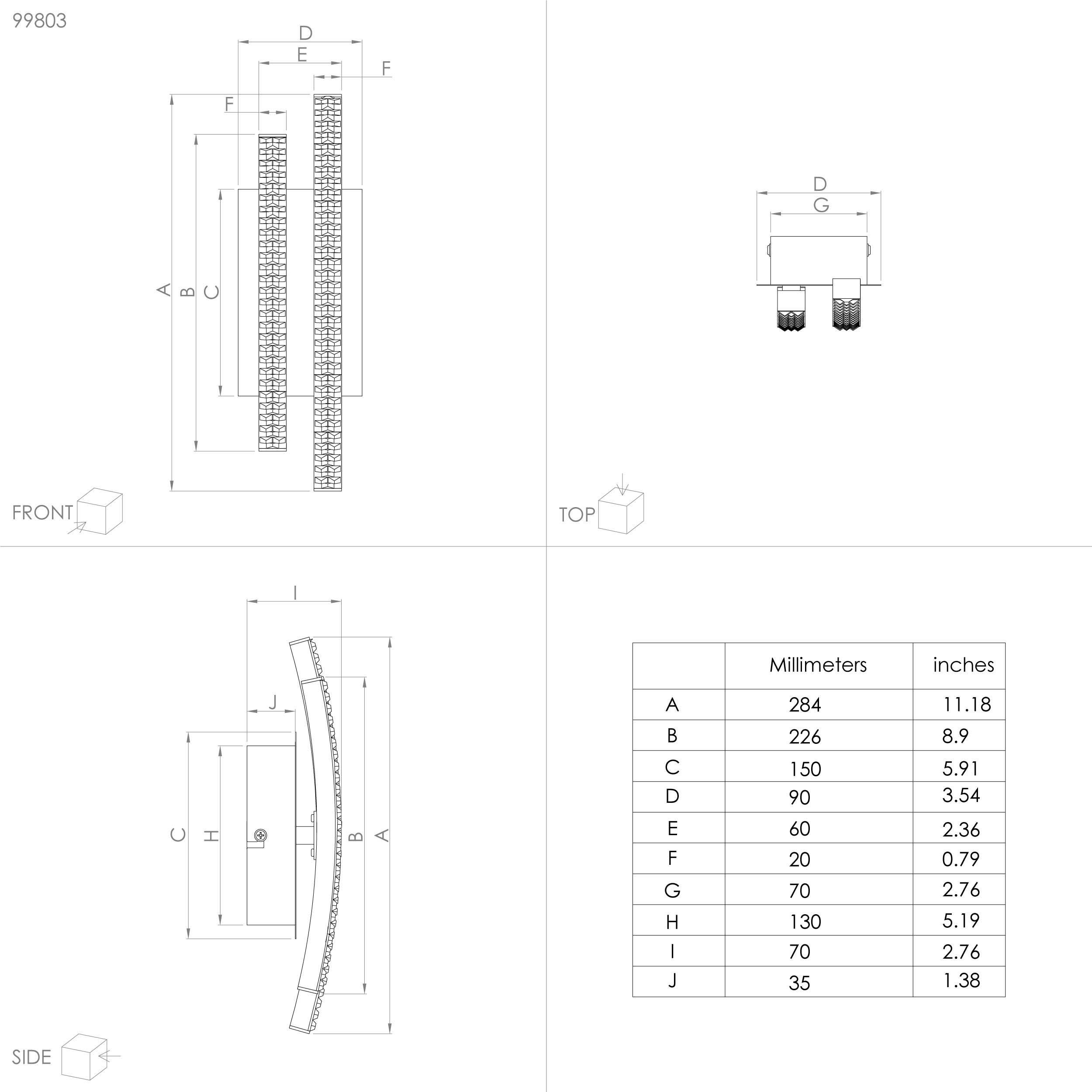 Applique murale métal noir LEJIAS LED INT 1X8W