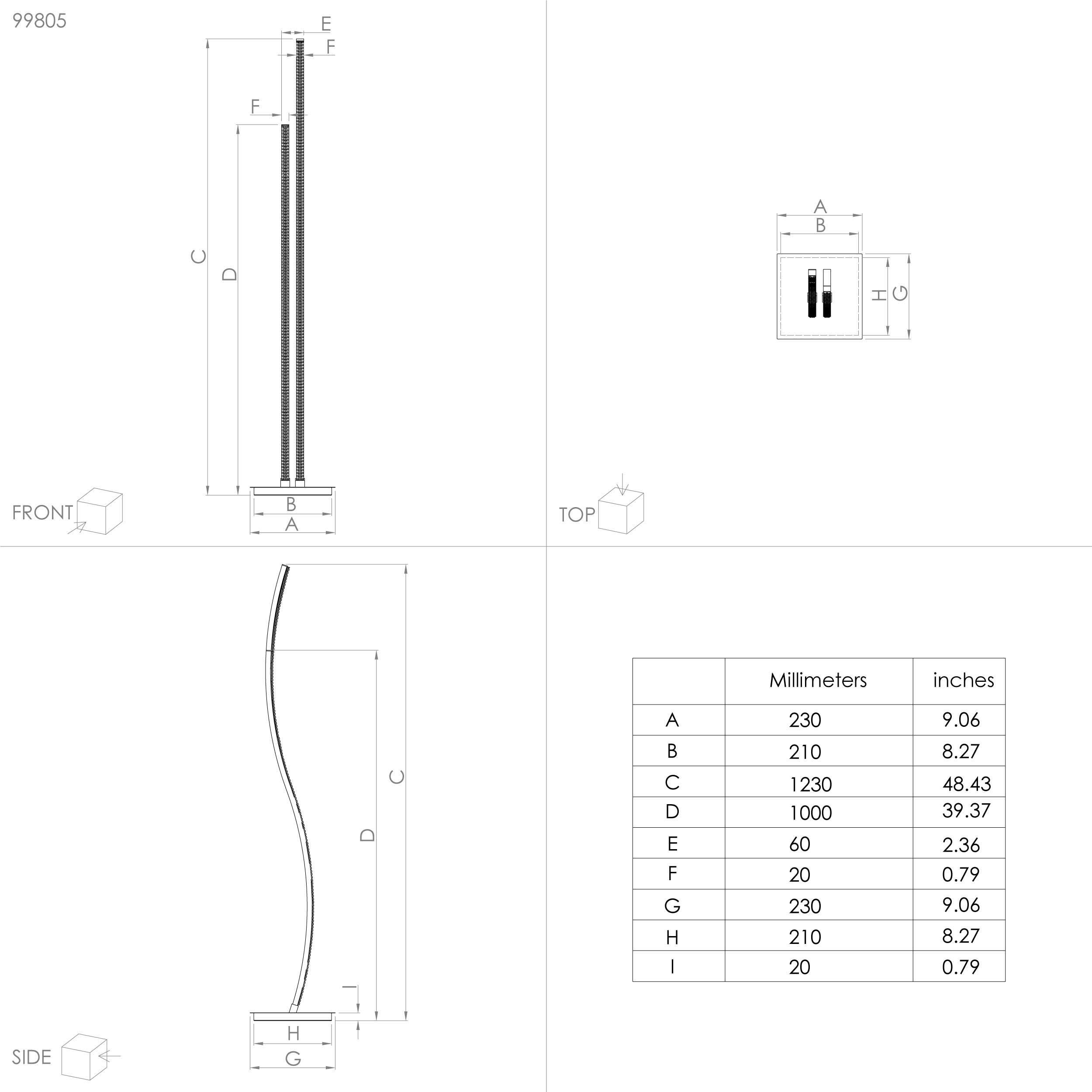 Lampadaire métal noir LEJIAS LED INT 1X16W