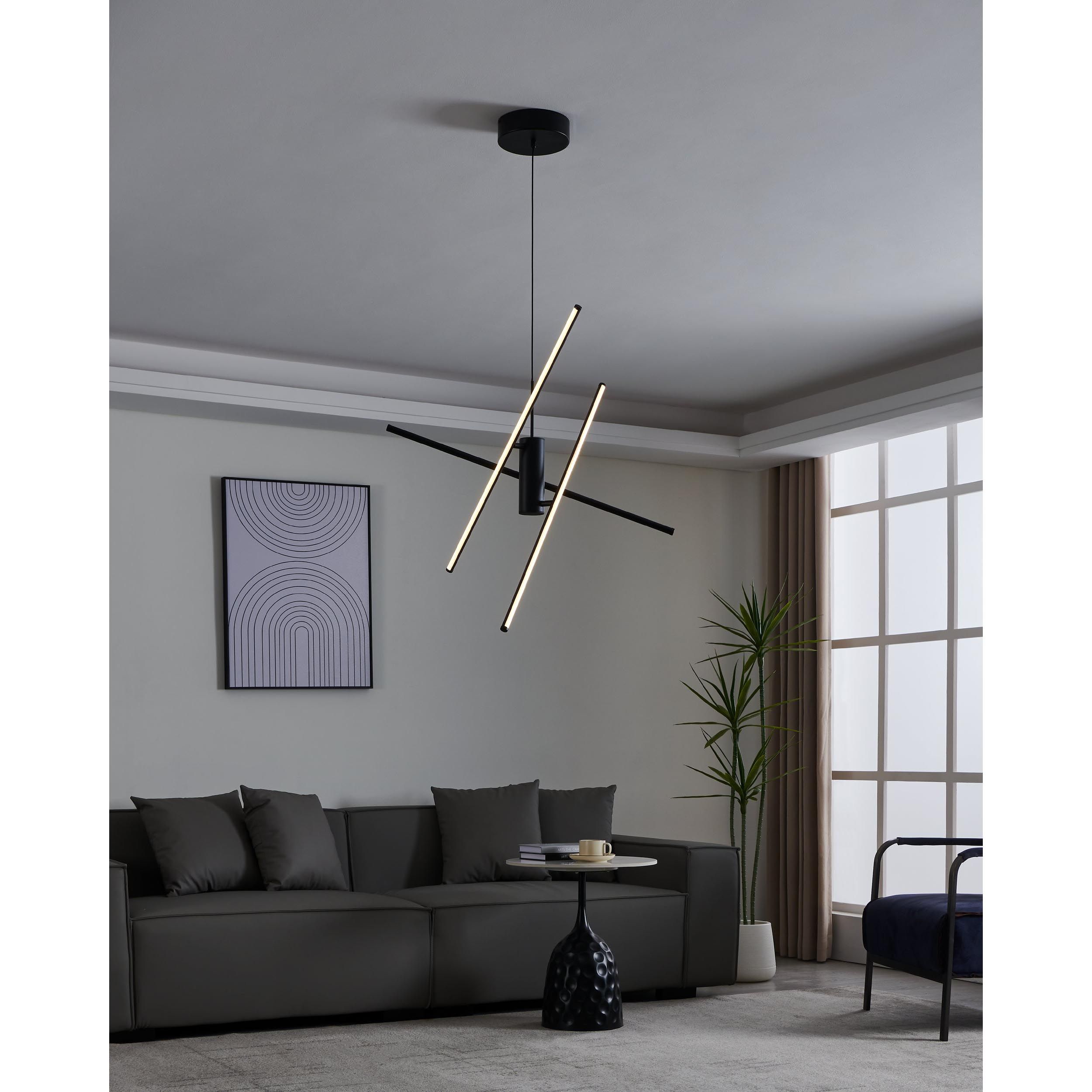 Suspension métal noir SALITRE LED INT 1X29W