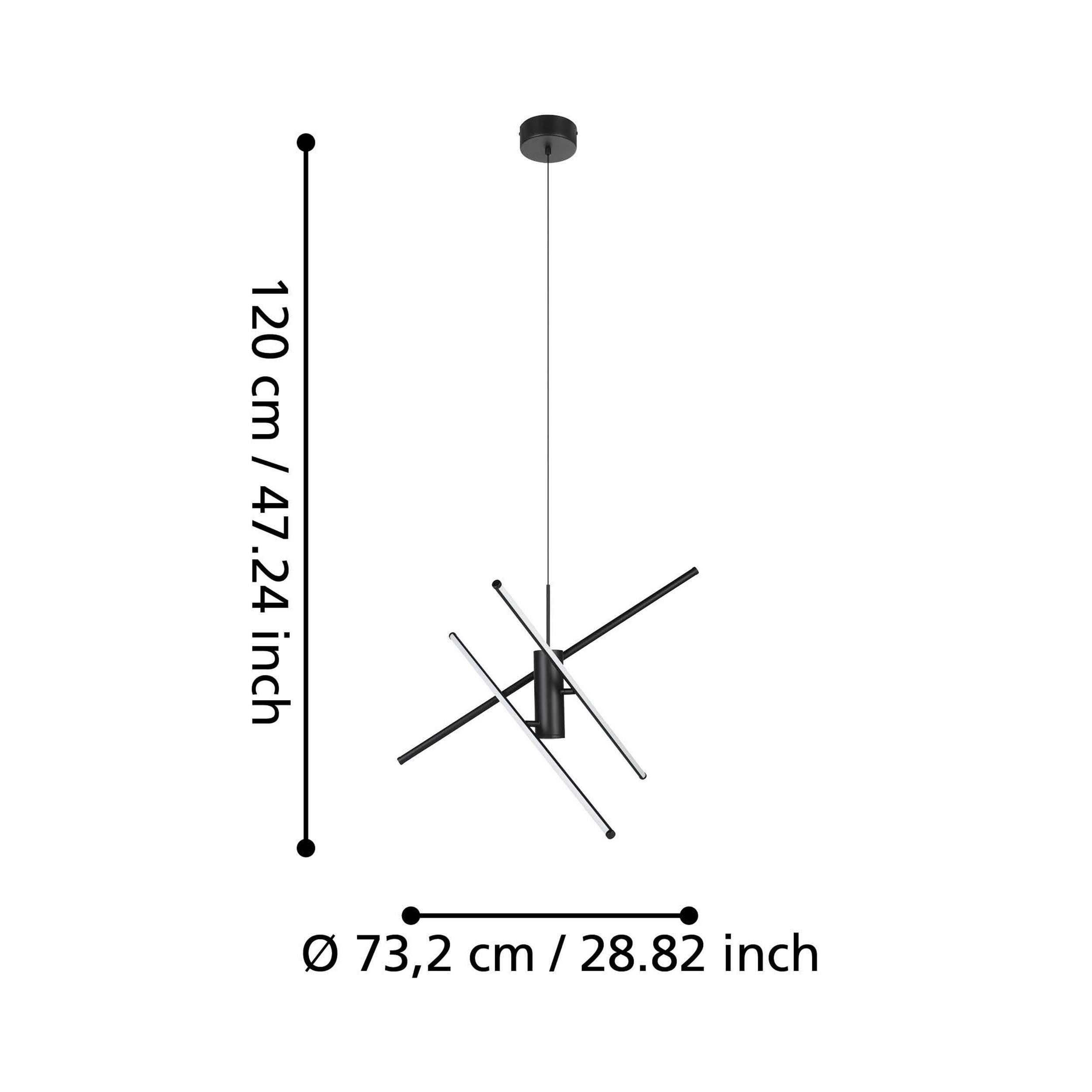 Suspension métal noir SALITRE LED INT 1X29W