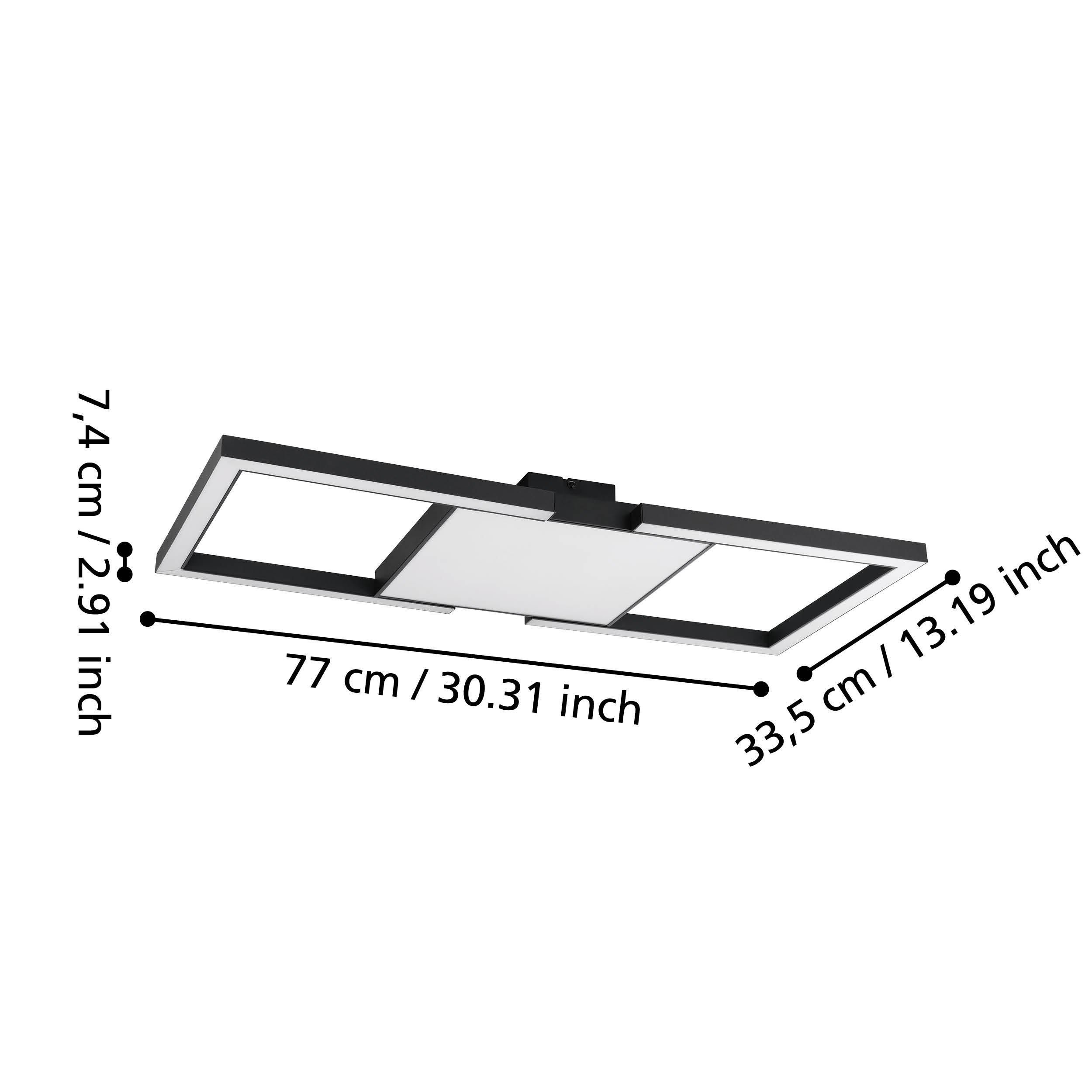 Plafonnier métal noir MACELLARA LED