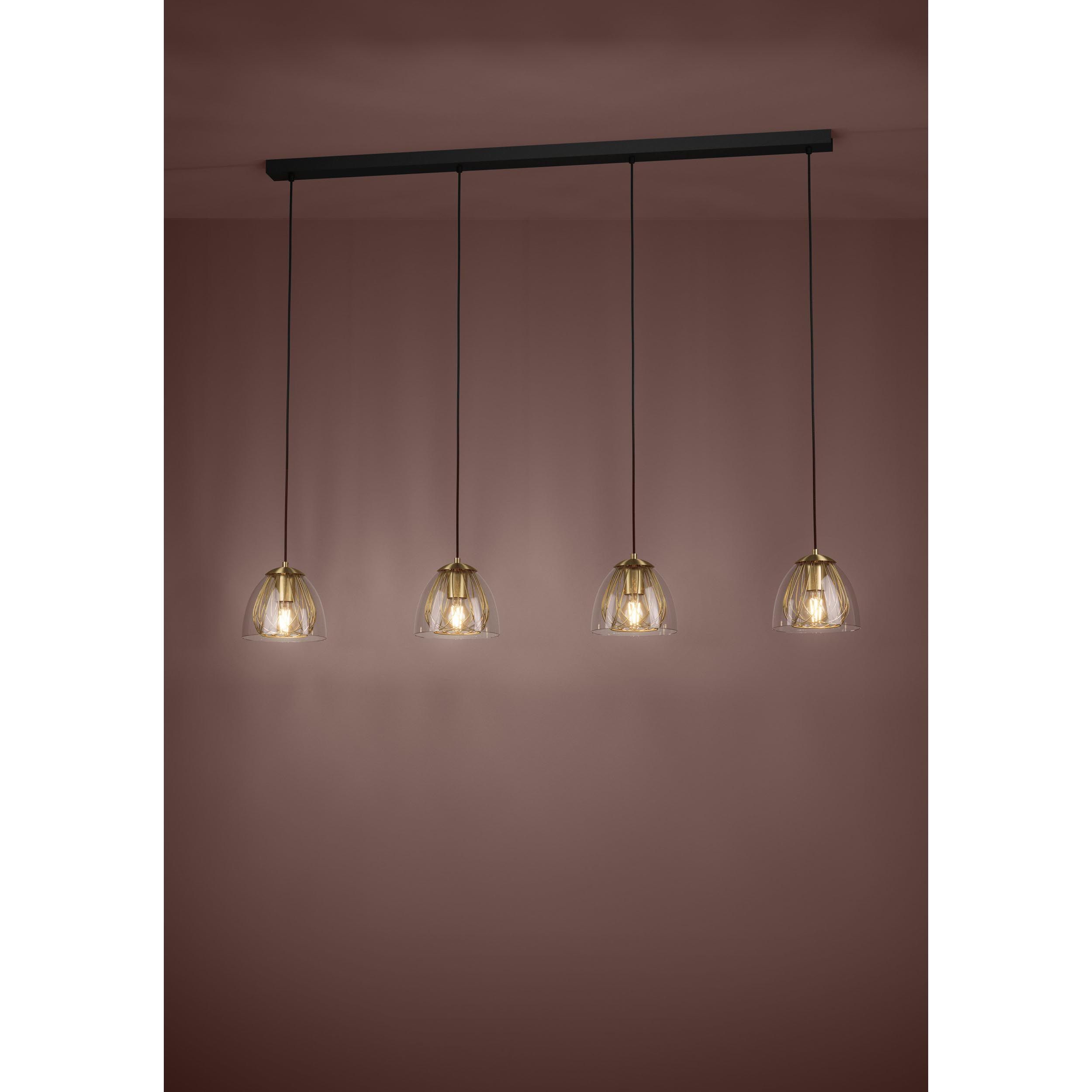 Suspension métal noir JAZMINIA E27 4X40W