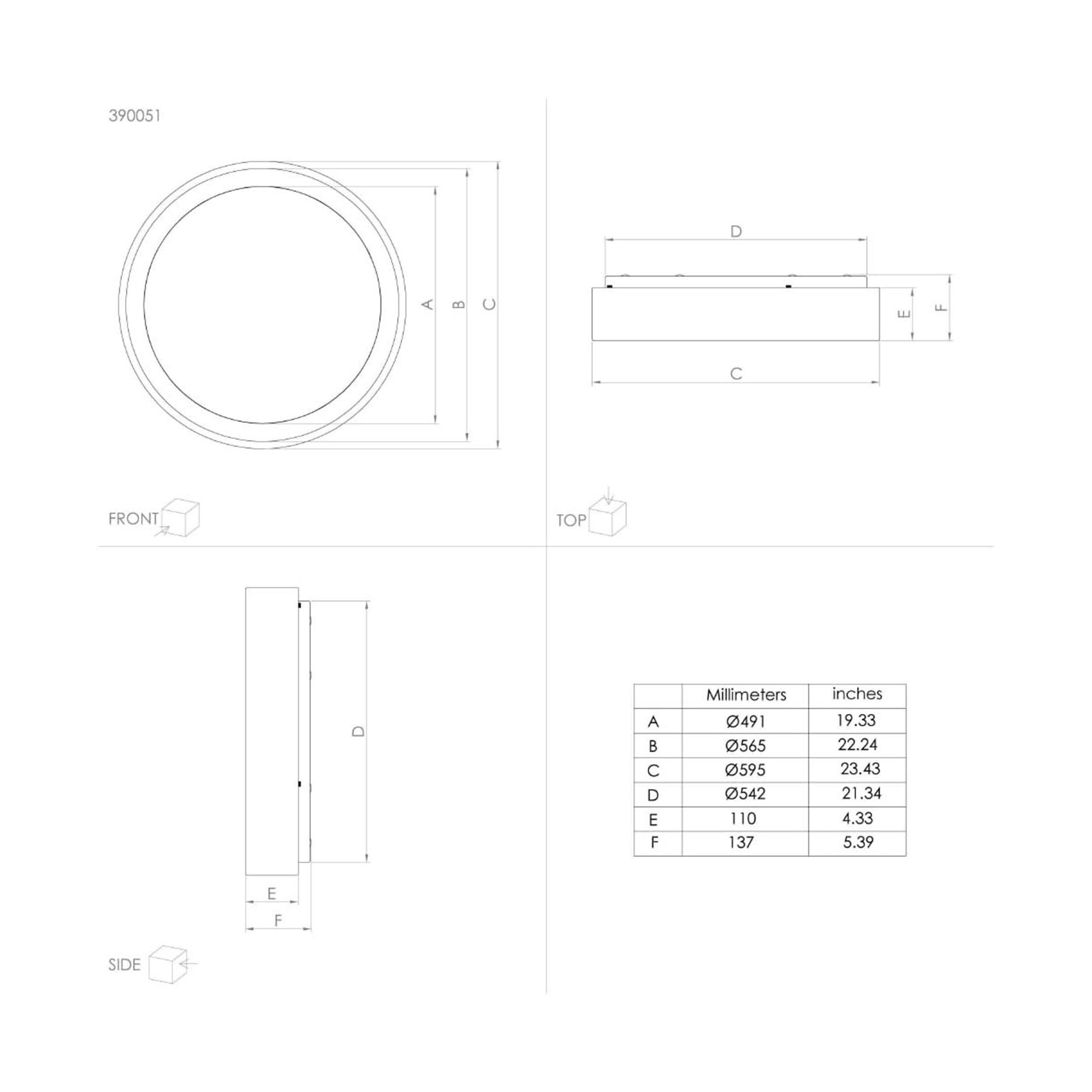 Plafonnier plastique noir MARGHERA 2 LED INT 4X8,8W