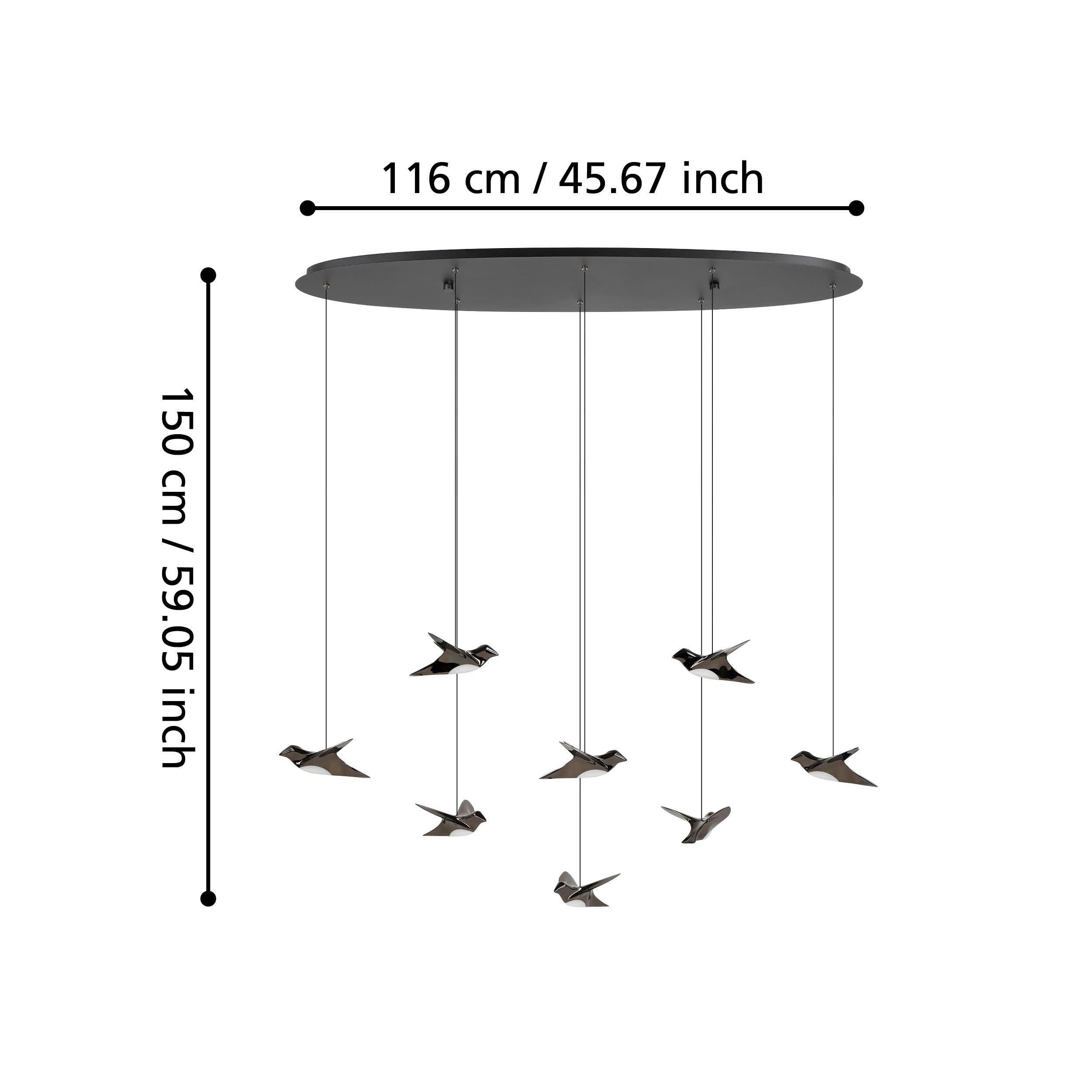 Suspension métal noir PARATEBUENO LED INT 8X4,2W