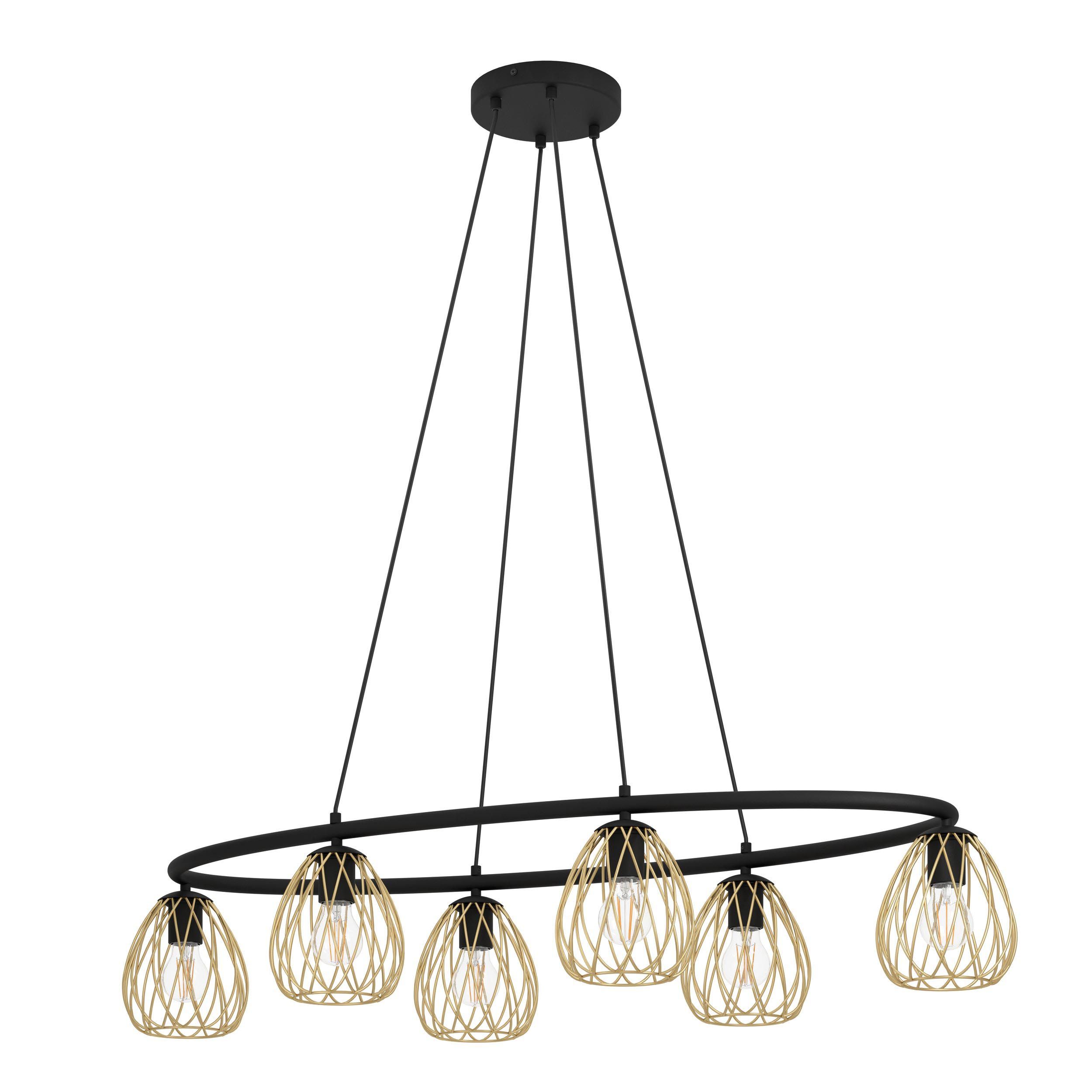 Suspension métal noir JAZMINIA 1 E27 6X40W