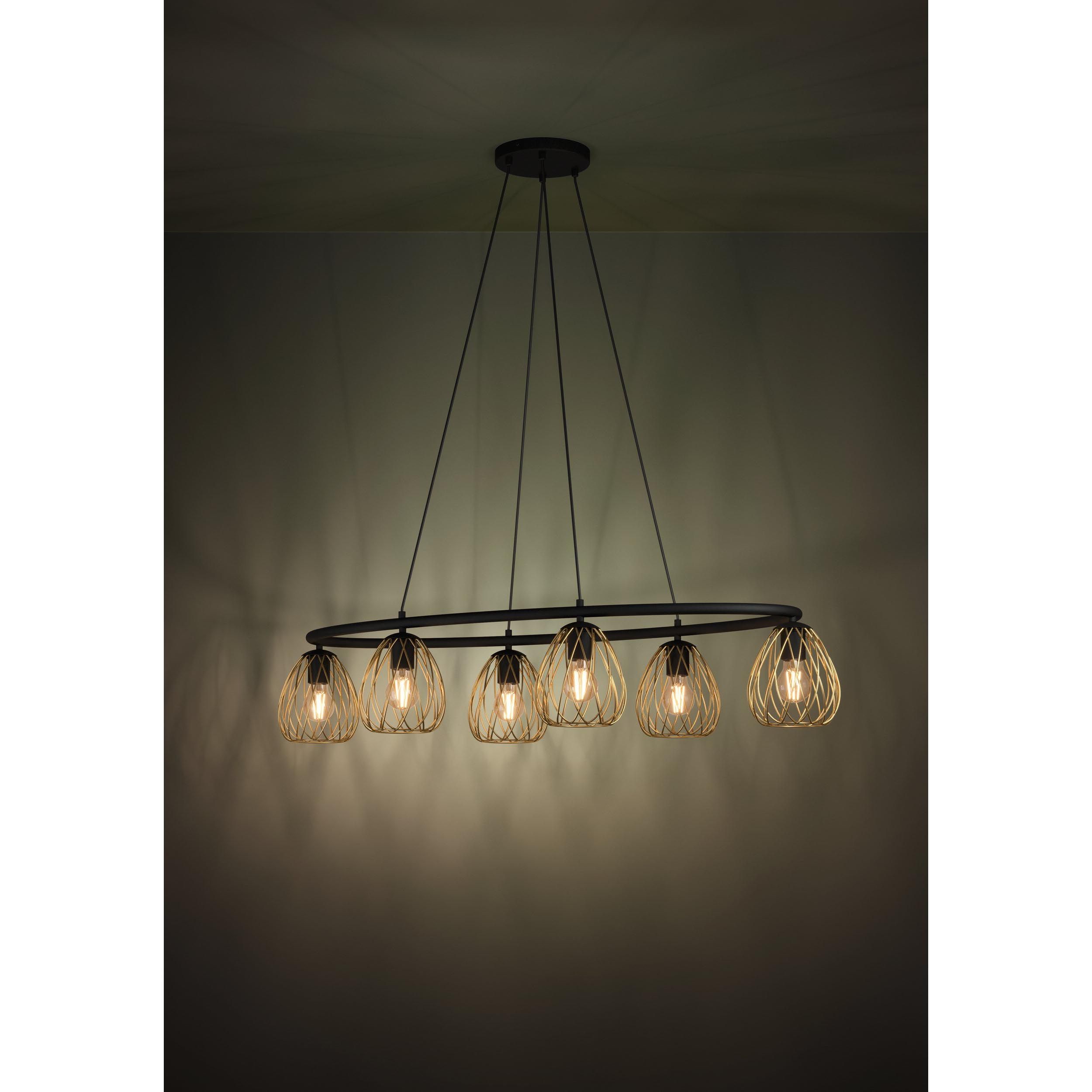 Suspension métal noir JAZMINIA 1 E27 6X40W