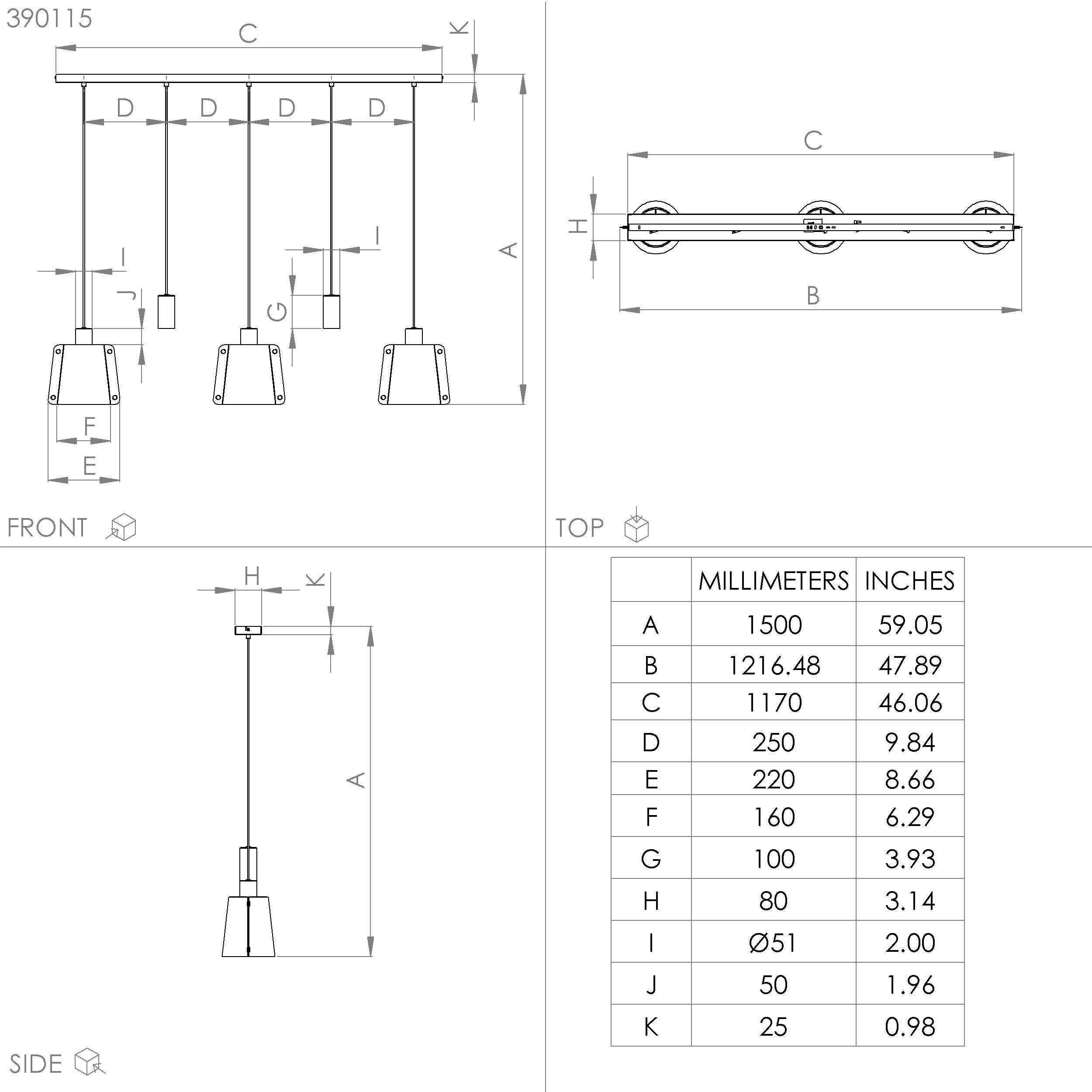 Suspension métal noir MAJAGUA E27 5X40W