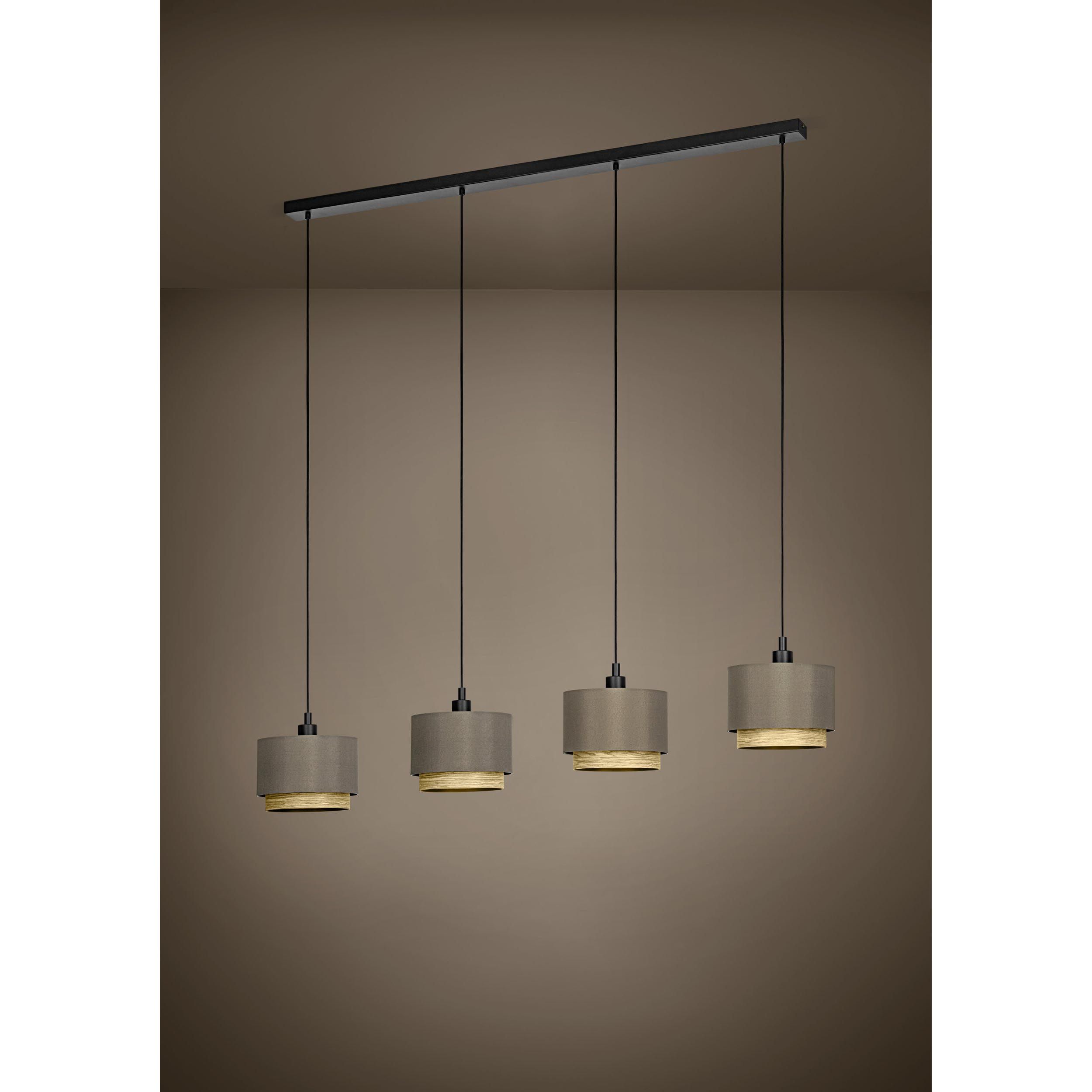 Suspension tissu marron MARCHENA E27 4X40W