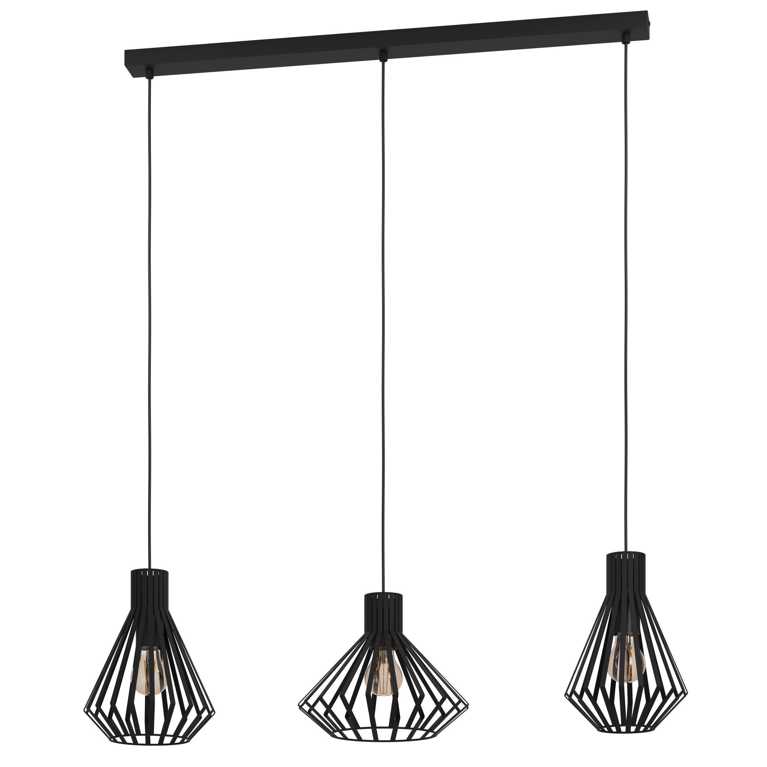 Suspension métal noir BASIDANO E27 3X40W