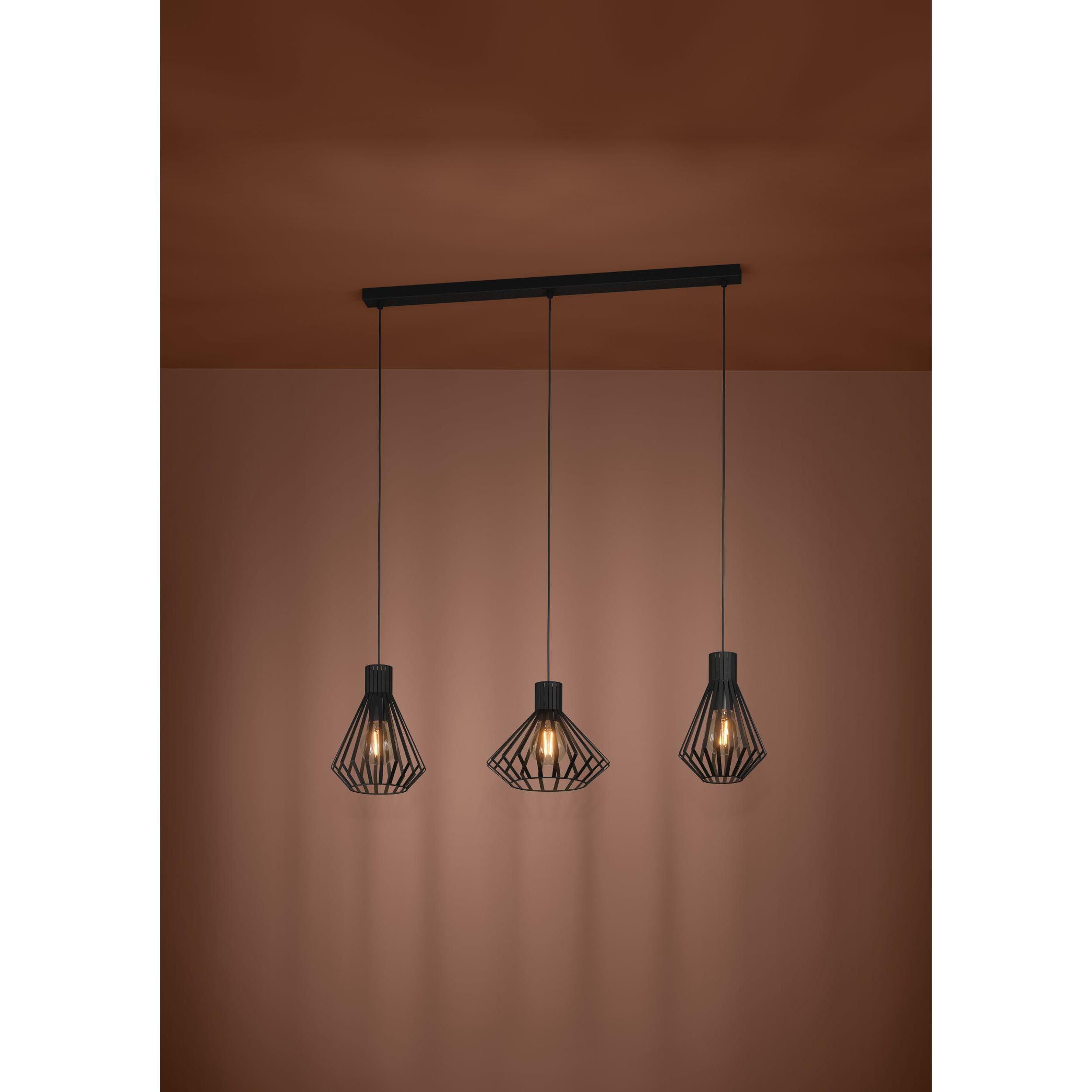 Suspension métal noir BASIDANO E27 3X40W