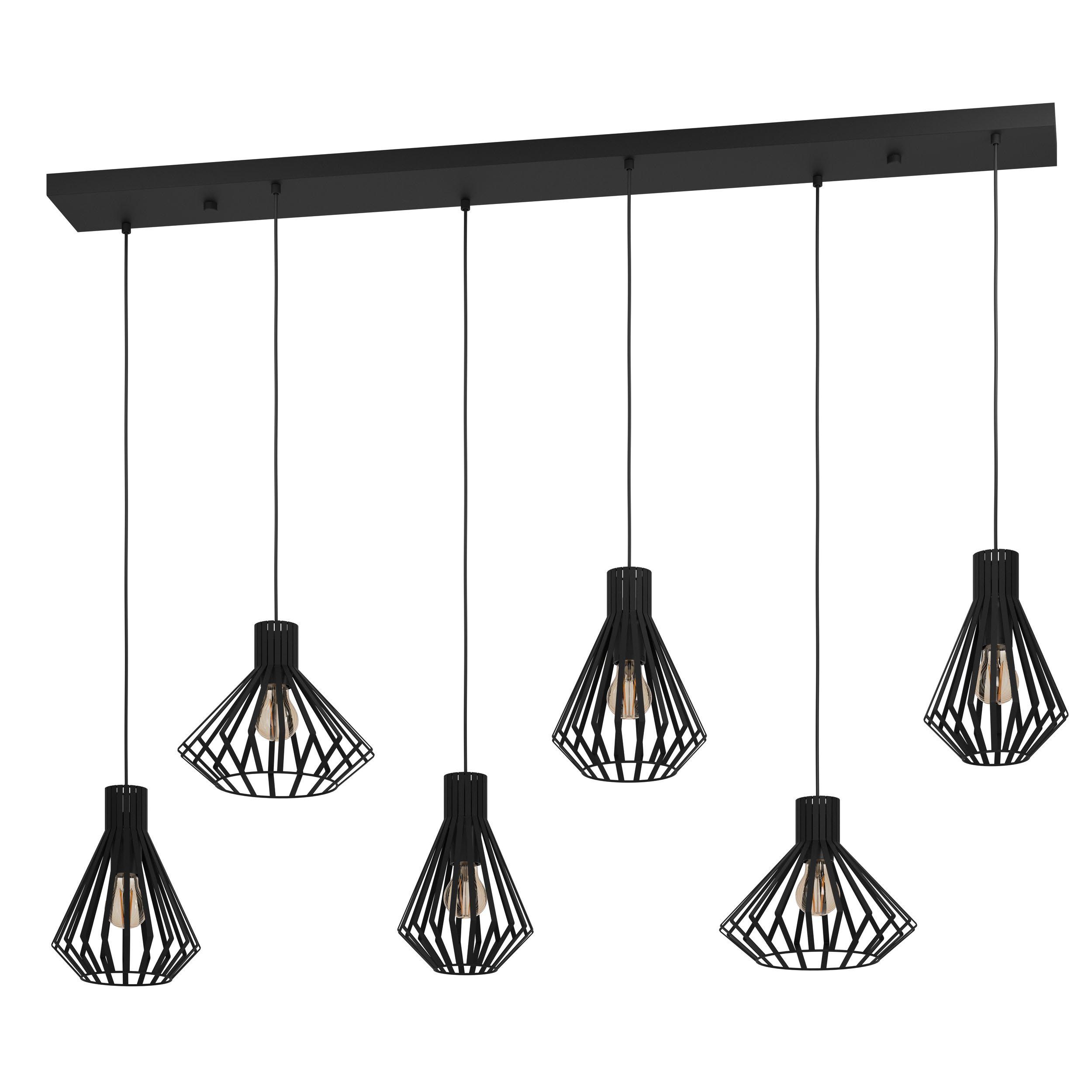 Suspension métal noir BASIDANO E27 6X40W