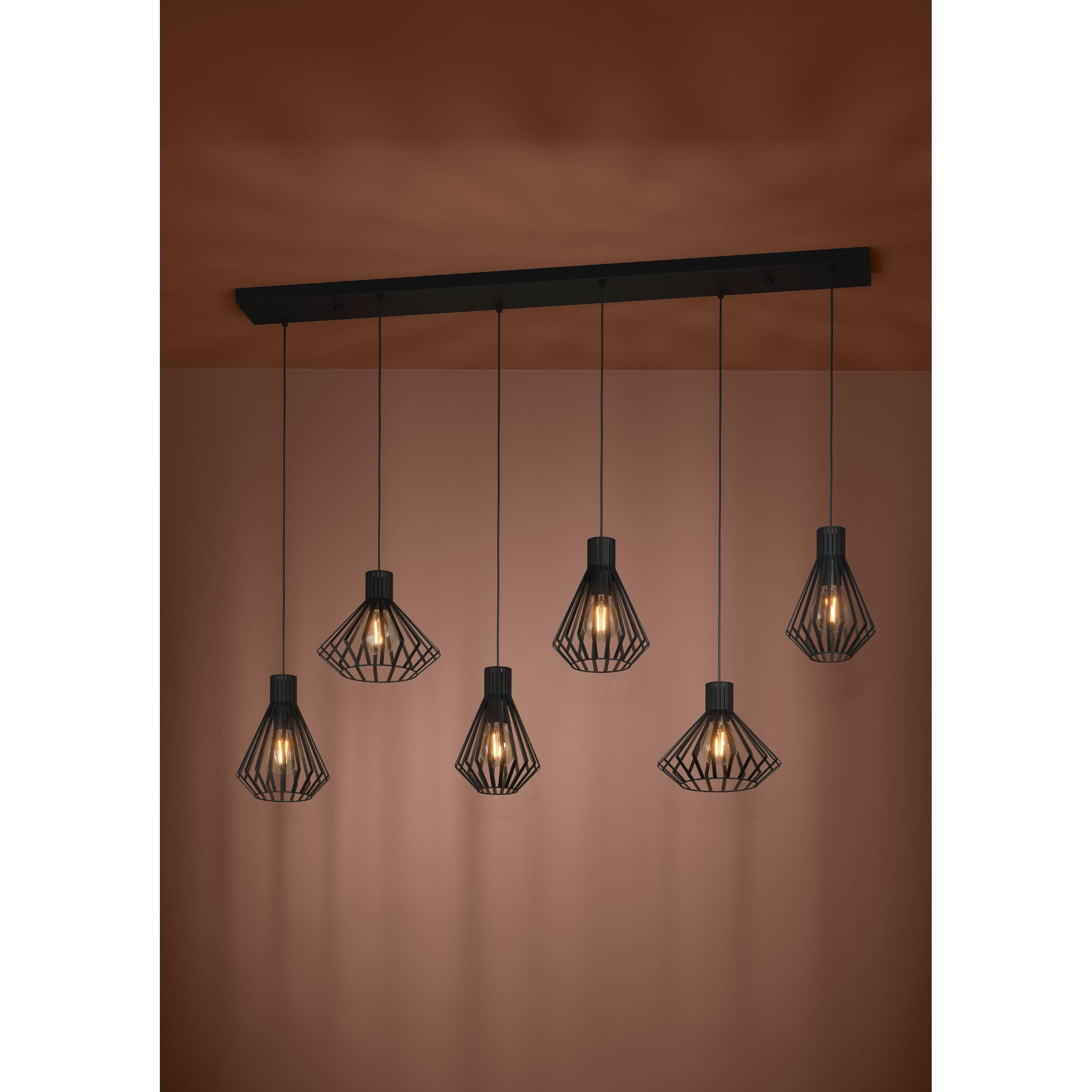 Suspension métal noir BASIDANO E27 6X40W