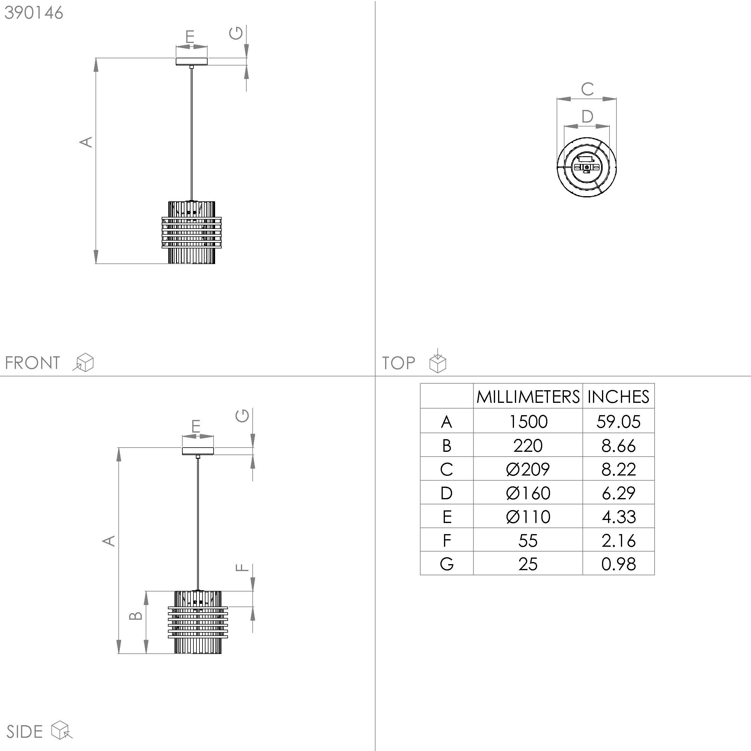 Suspension métal sable OLTAMAR D21CM E27 1X40W