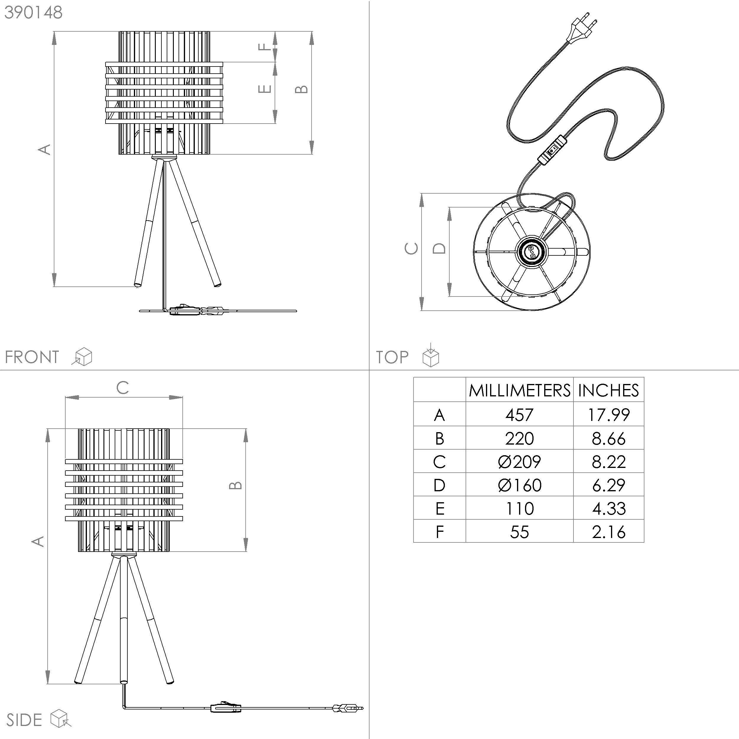 Lampe de table métal sable OLTAMAR E27 1X40W