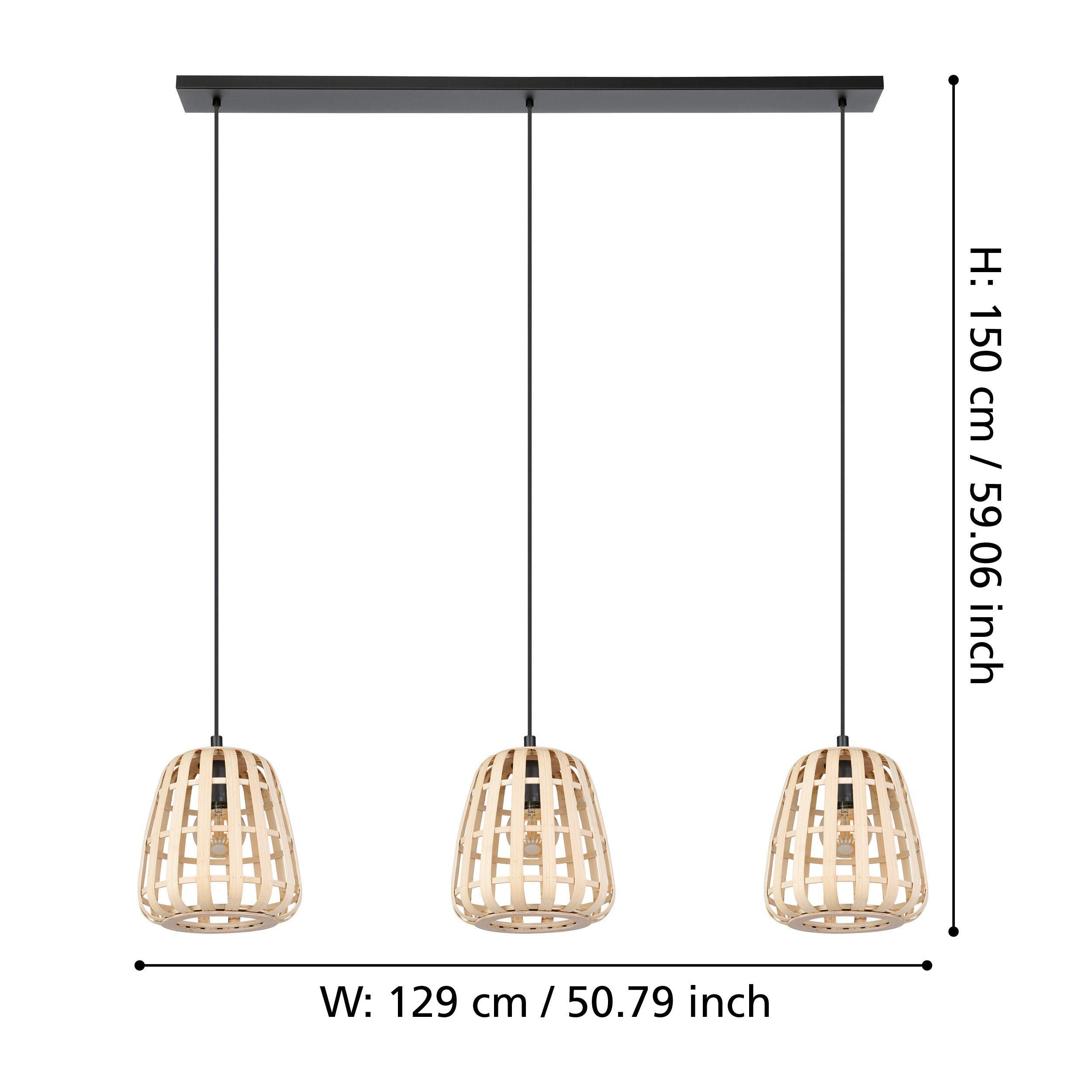 Suspension bambou naturel MONTEZUELO E27 3X40W