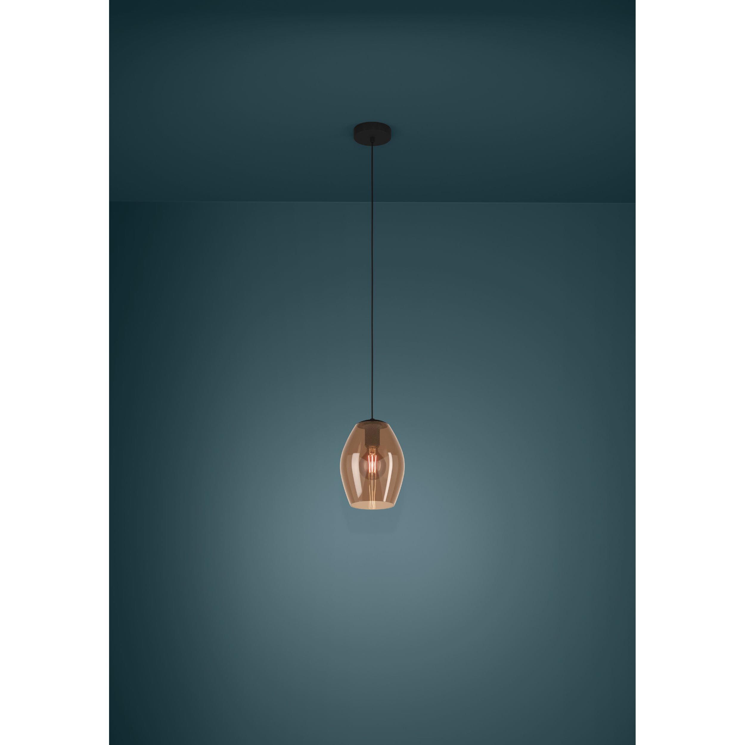 Suspension verre marron ESTANYS 1 E27 1X40W