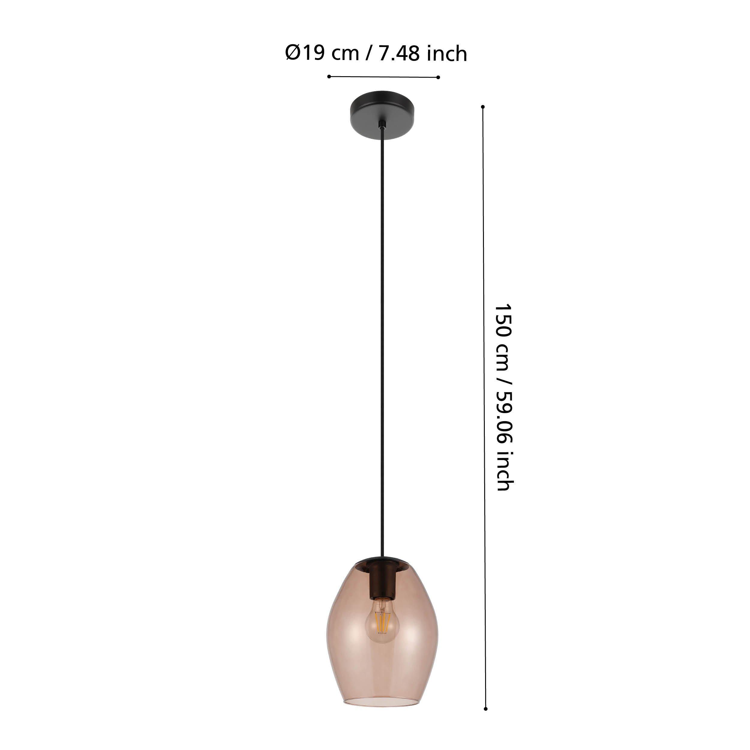 Suspension verre marron ESTANYS 1 E27 1X40W