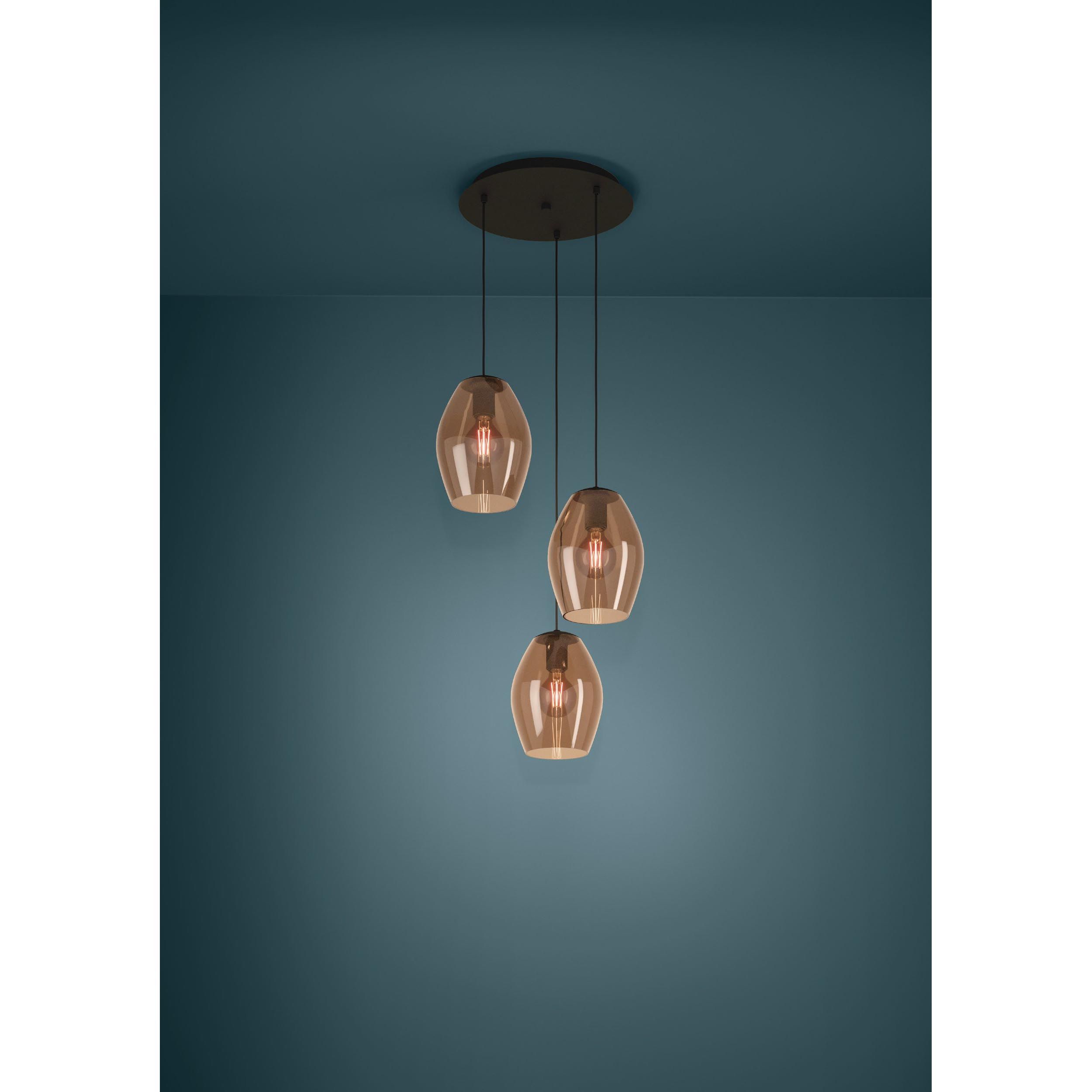 Suspension verre marron ESTANYS 1 E27 3X40W