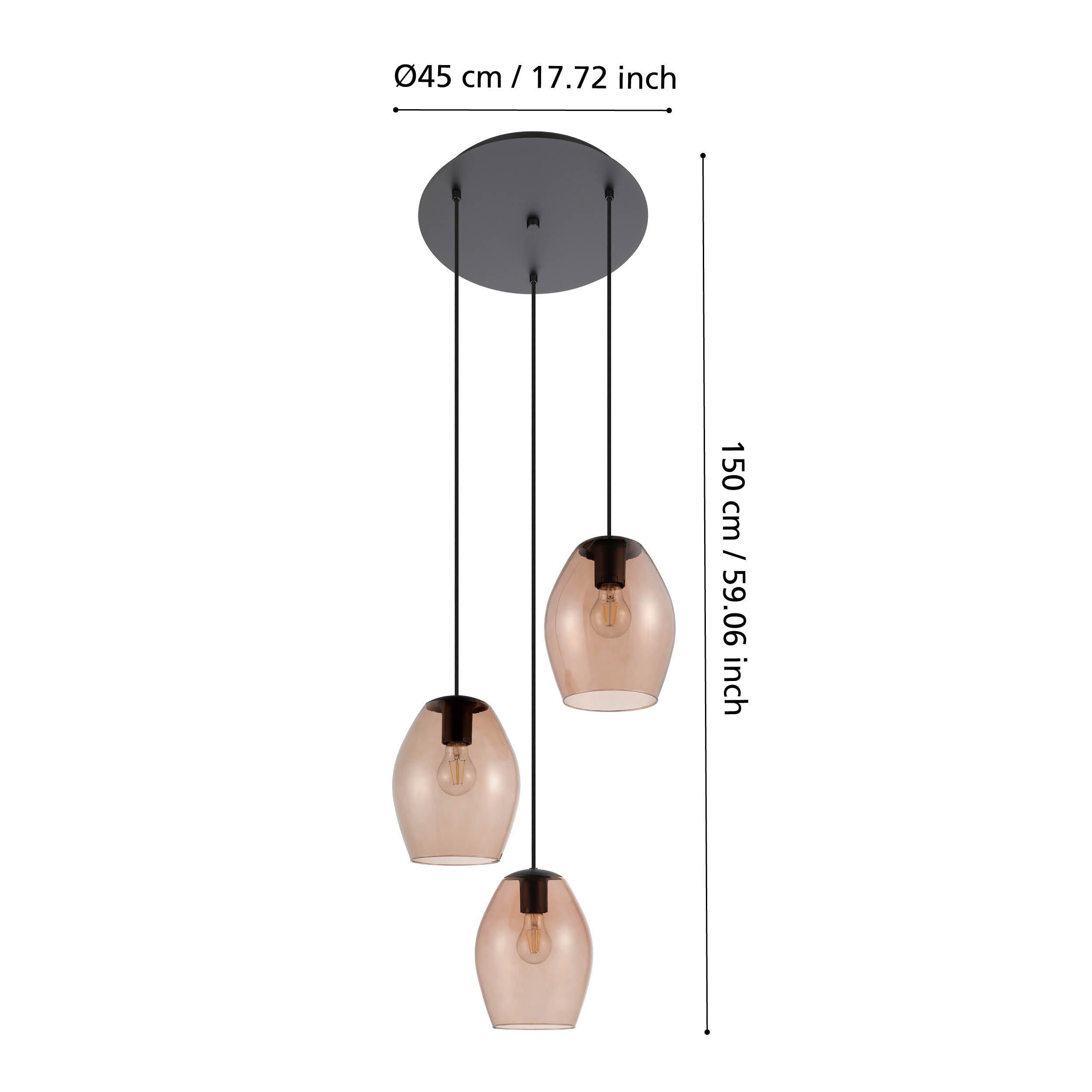 Suspension verre marron ESTANYS 1 E27 3X40W