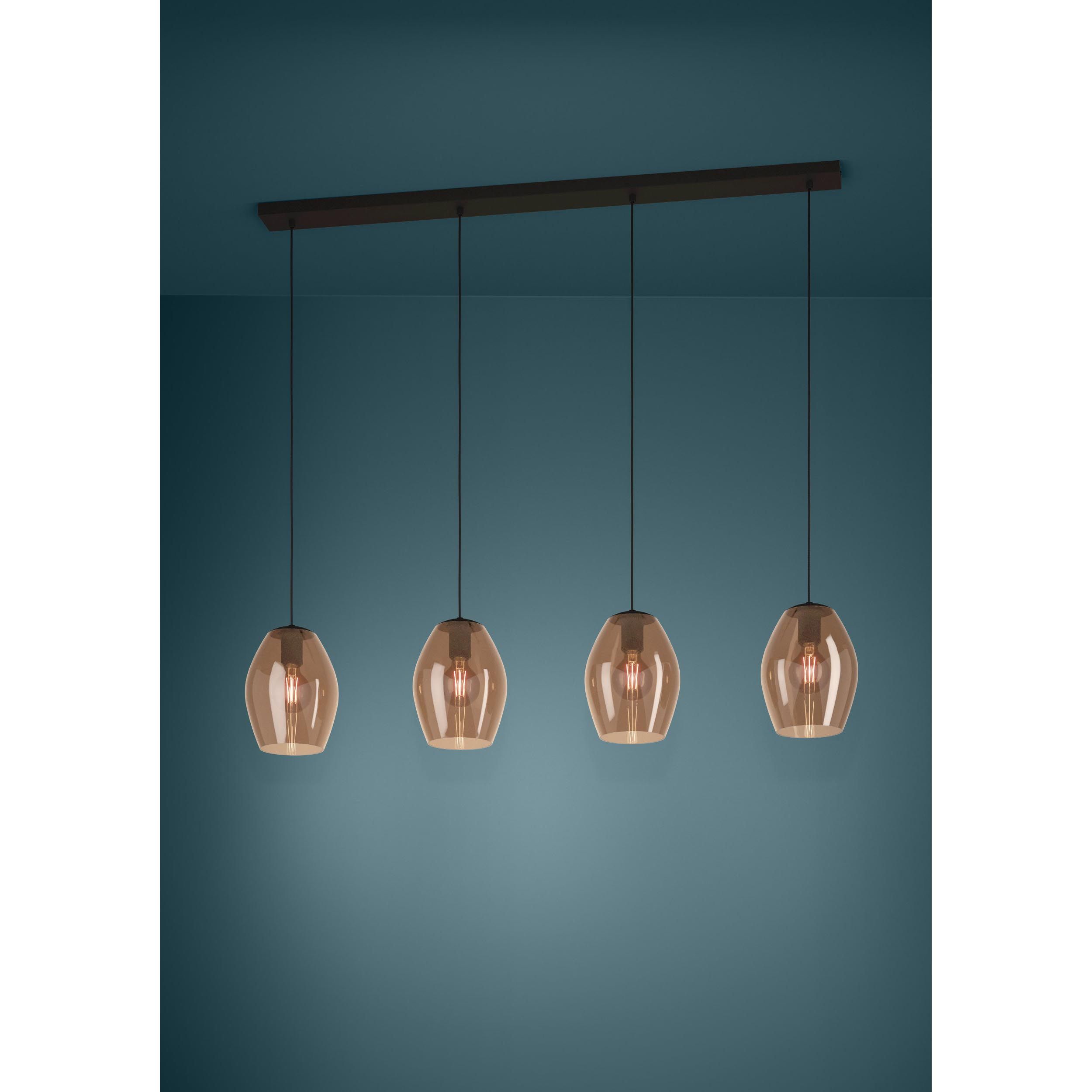 Suspension verre marron ESTANYS 1 E27 4X40W