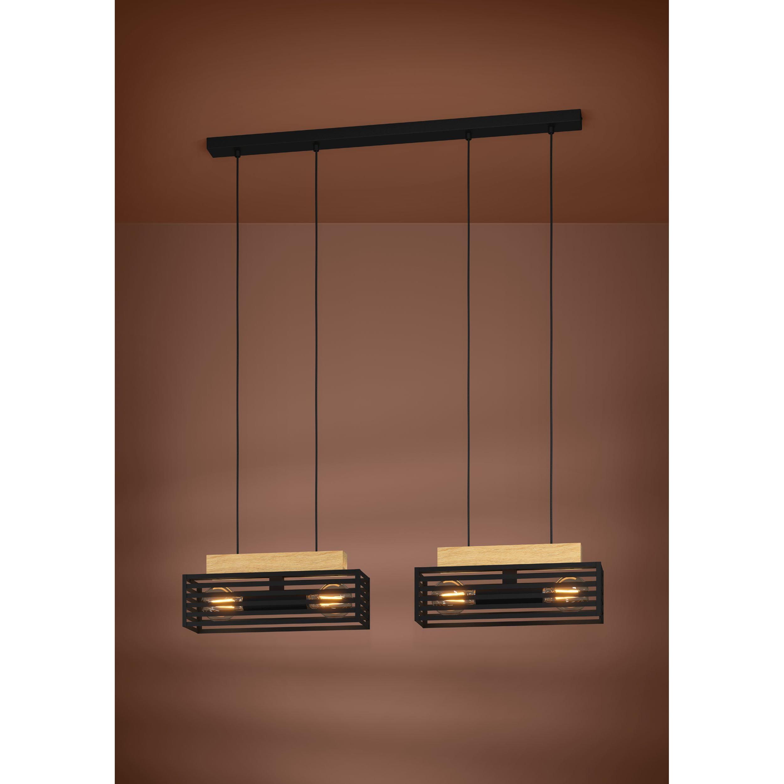 Suspension métal noir CIDRAZ E27 4X40W