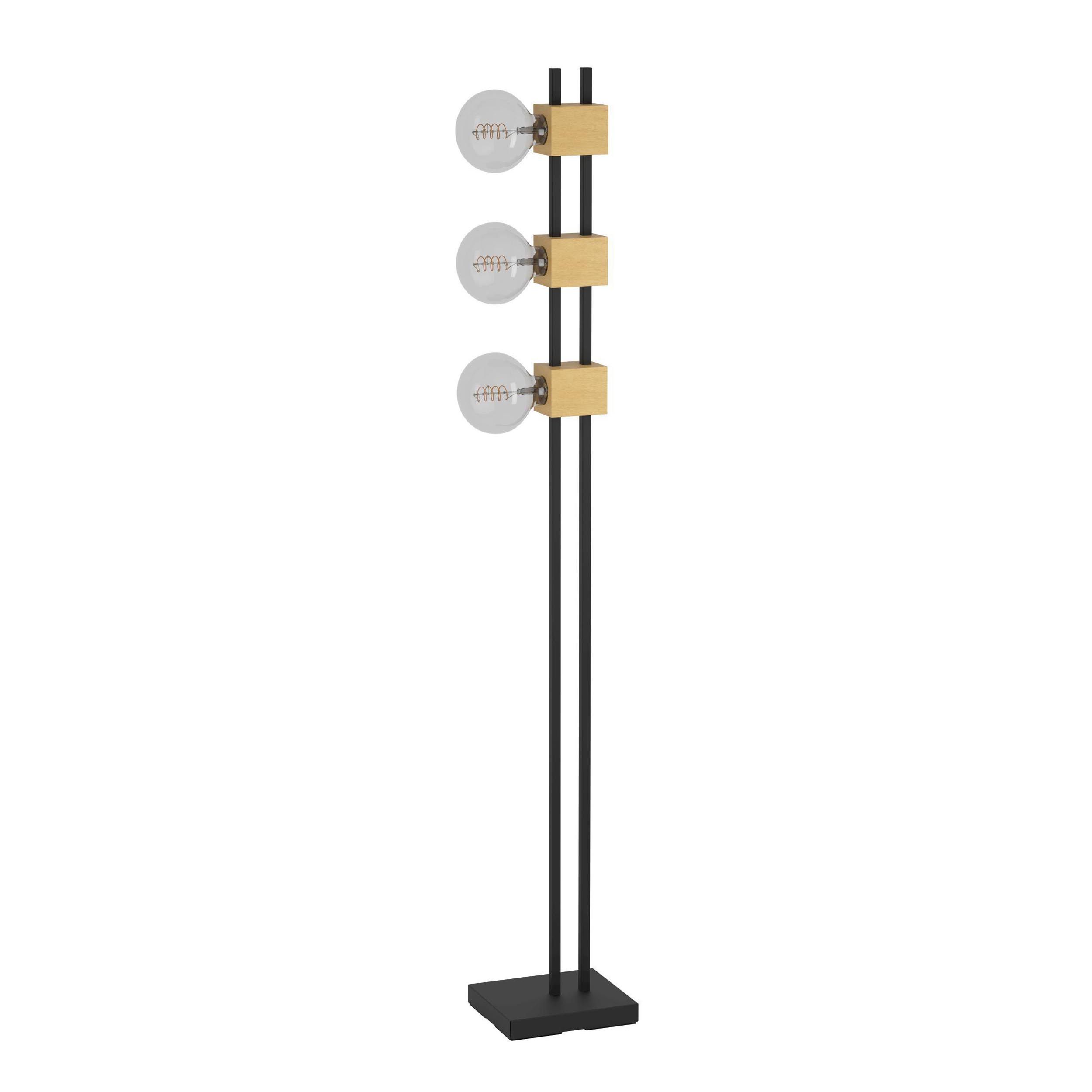 Lampadaire bois noir LEVANTARA E27 3X40W