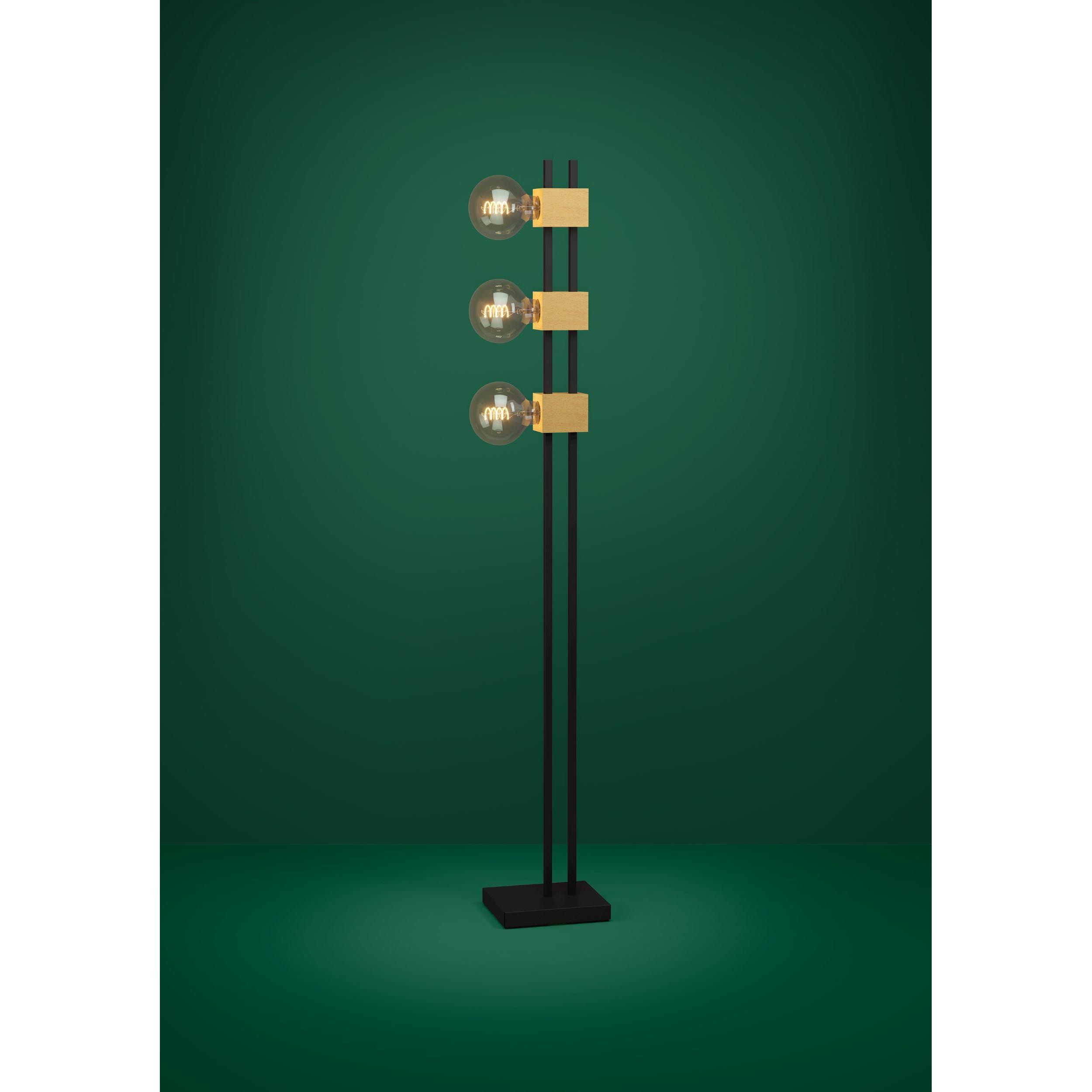 Lampadaire bois noir LEVANTARA E27 3X40W