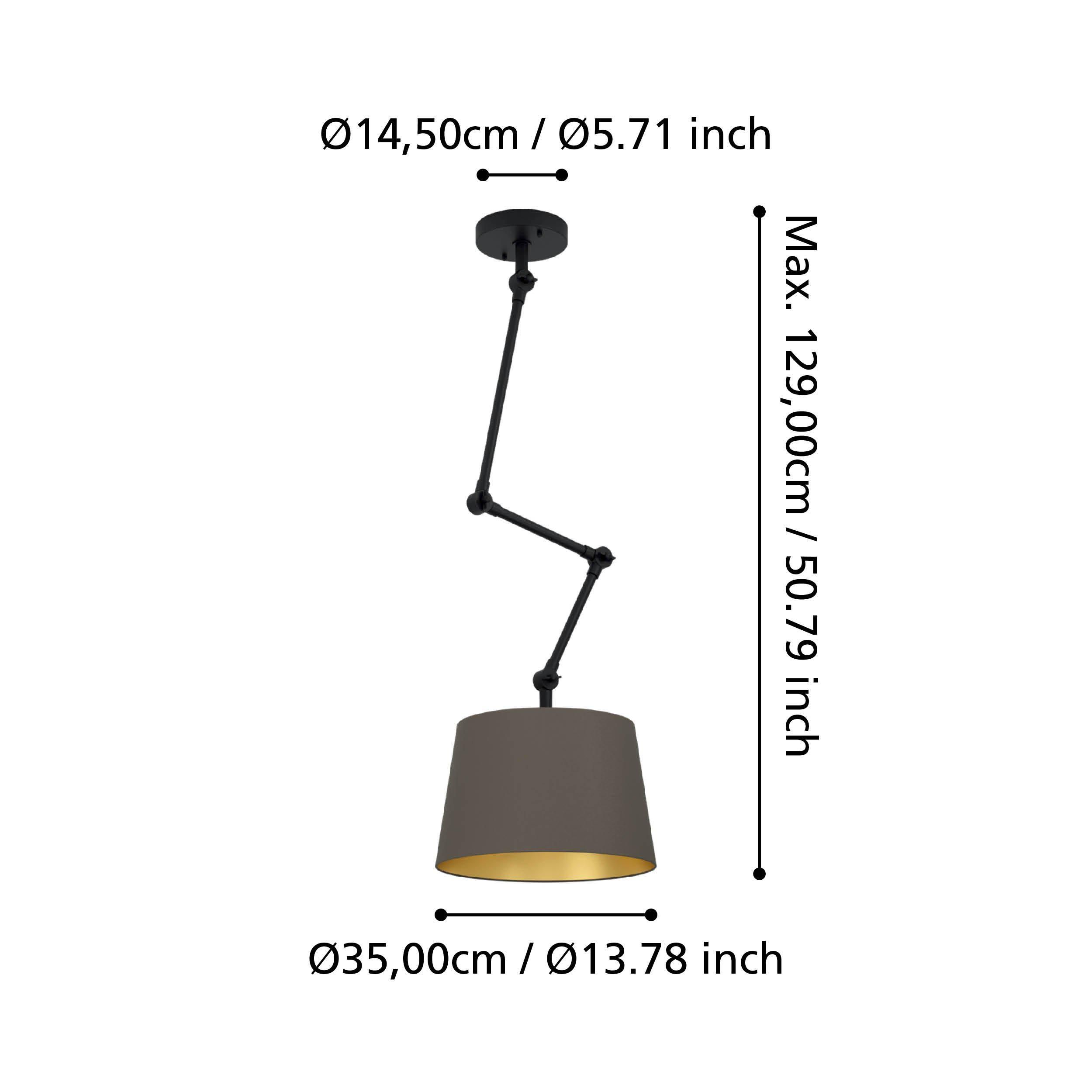 Plafonnier tissu cafe PISTUNIO E27 1X40W