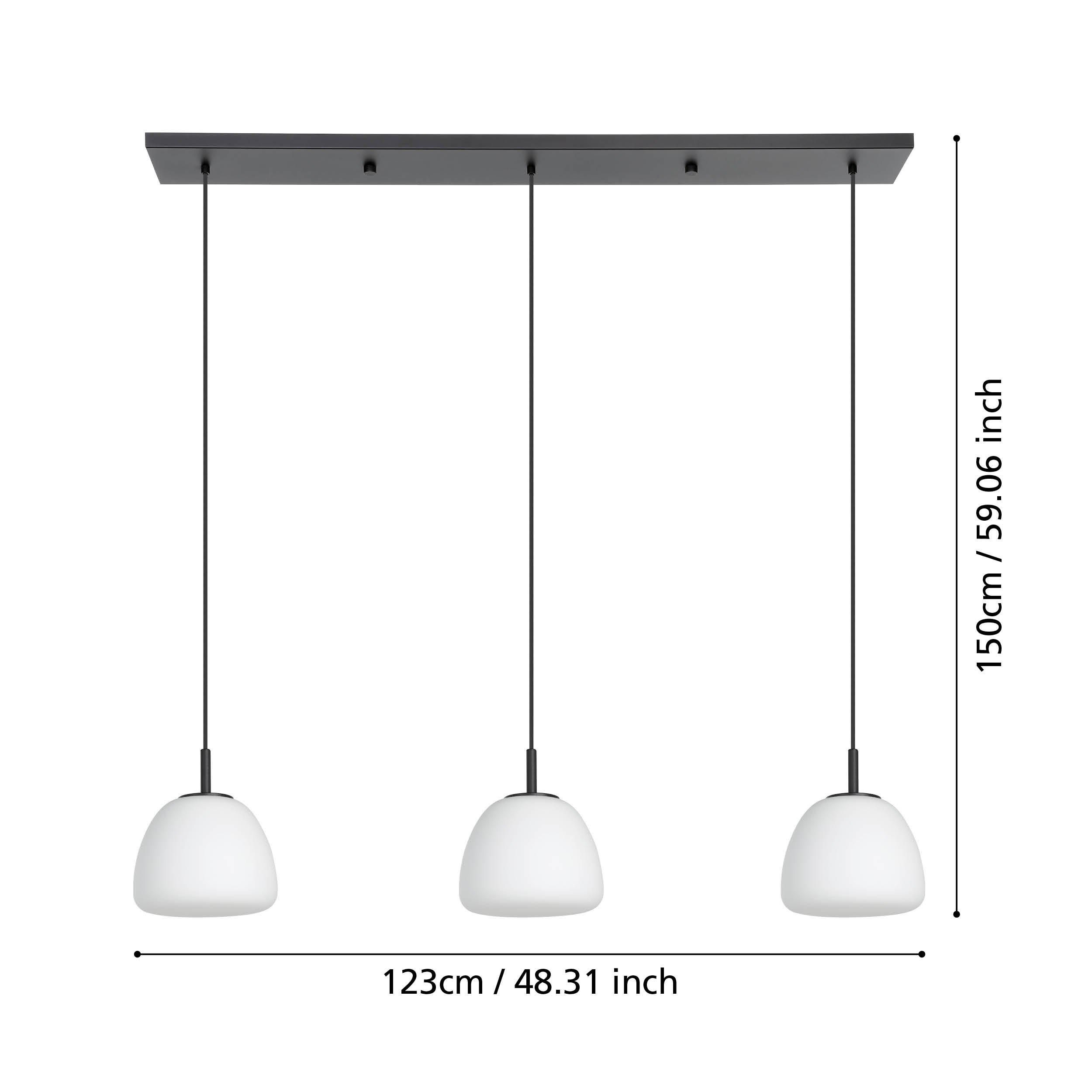 Suspension métal noir BALMES E27 3X40W