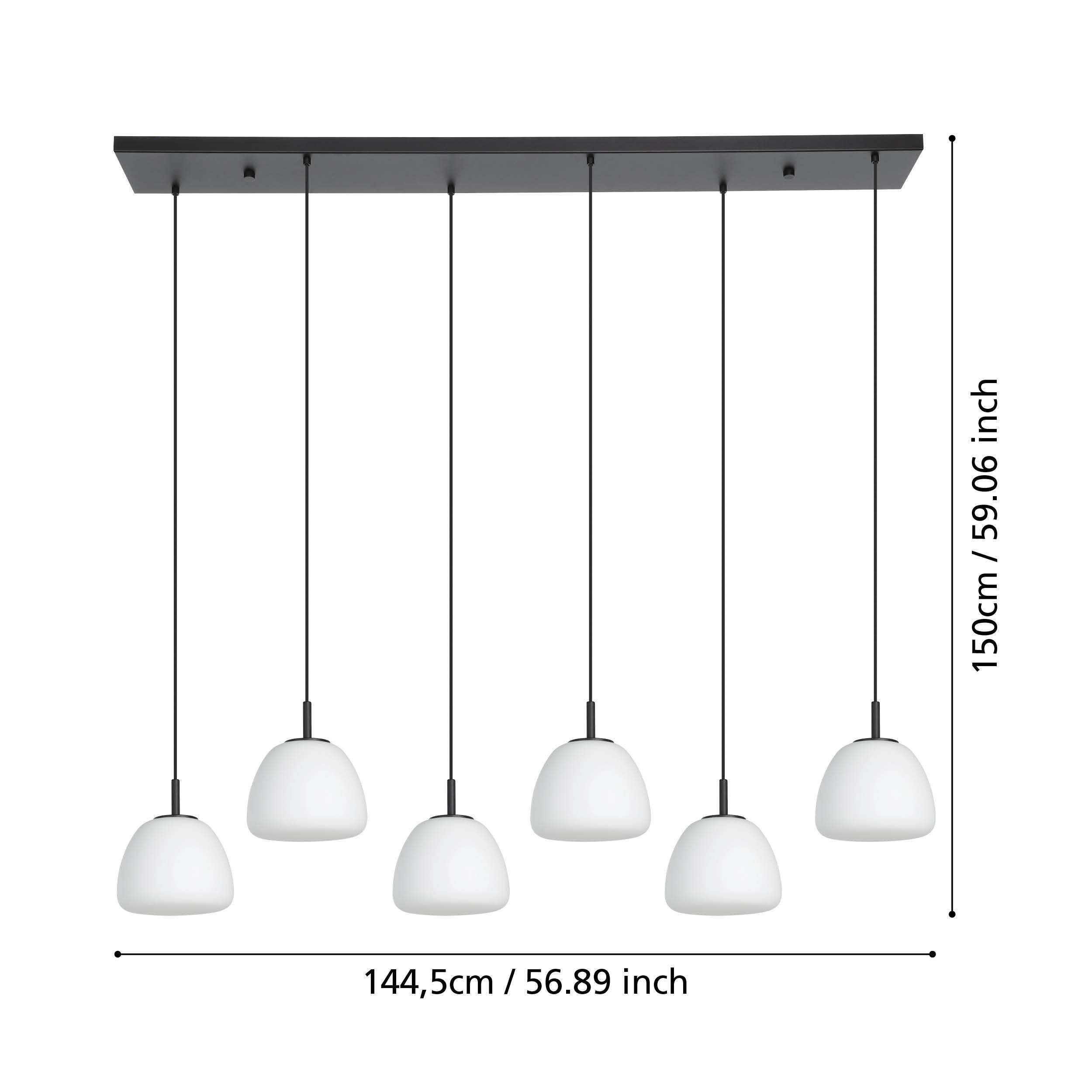 Suspension métal noir BALMES E27 6X40W