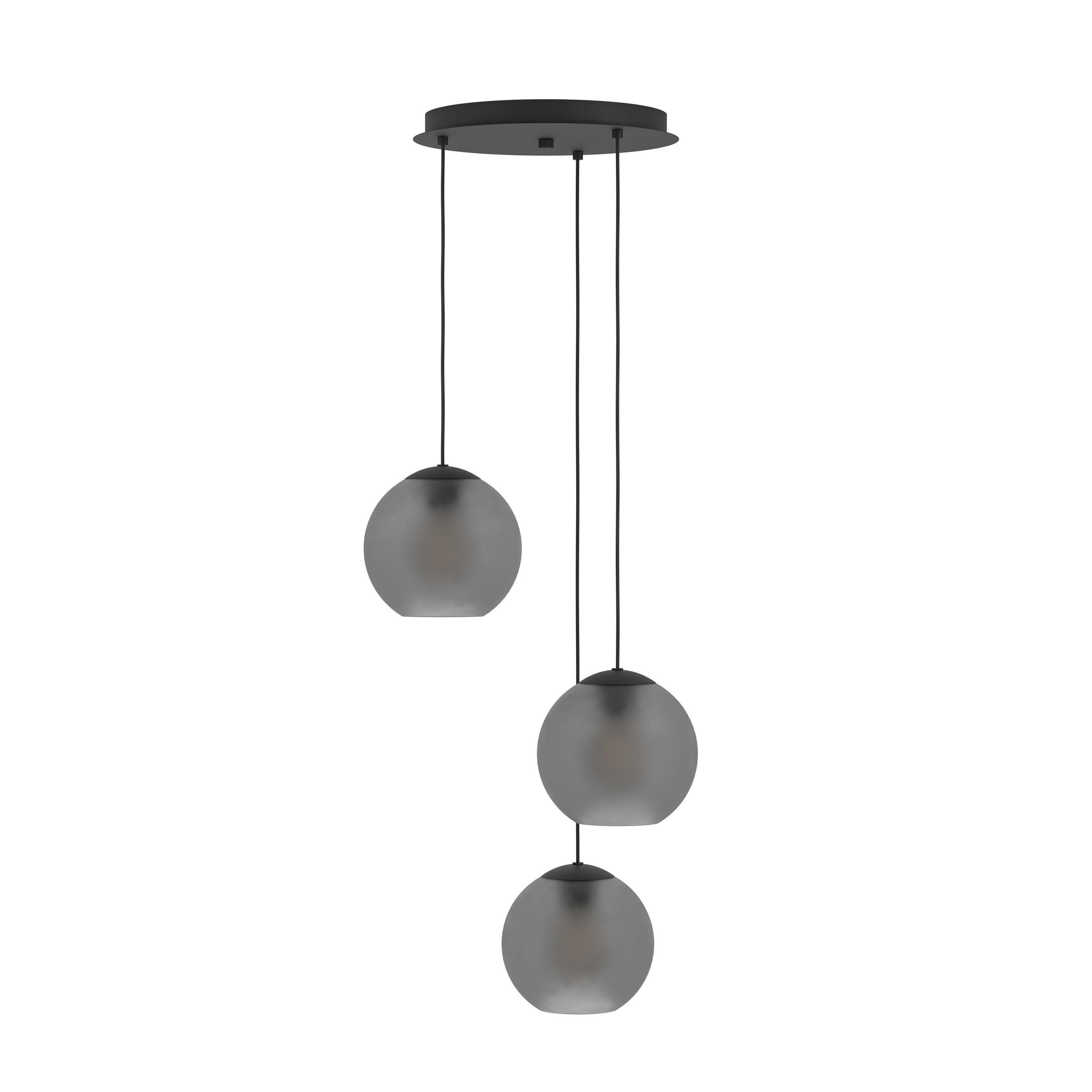 Suspension verre gris ARANGONA Cascade 3 E27 3X40W