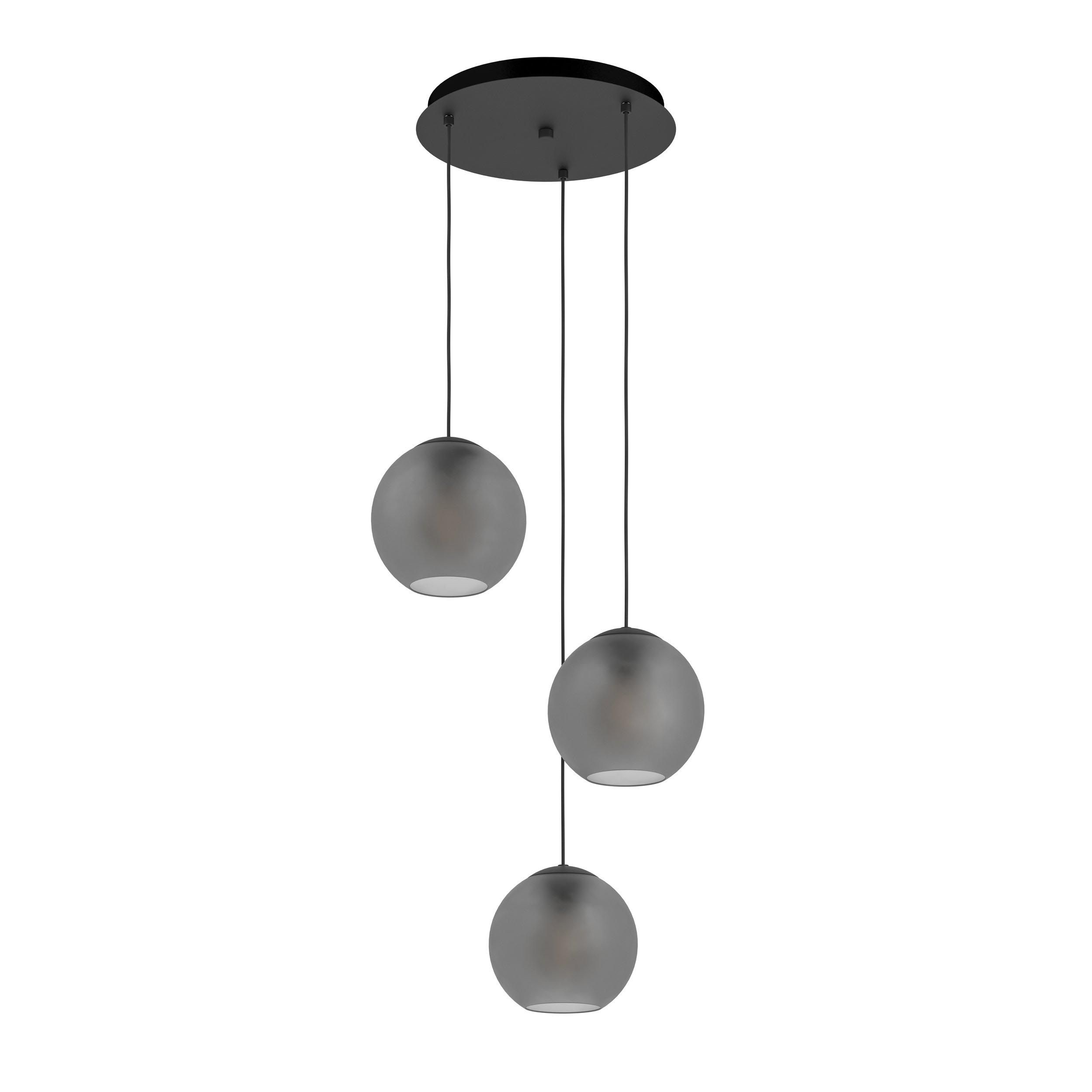 Suspension verre gris ARANGONA Cascade 3 E27 3X40W