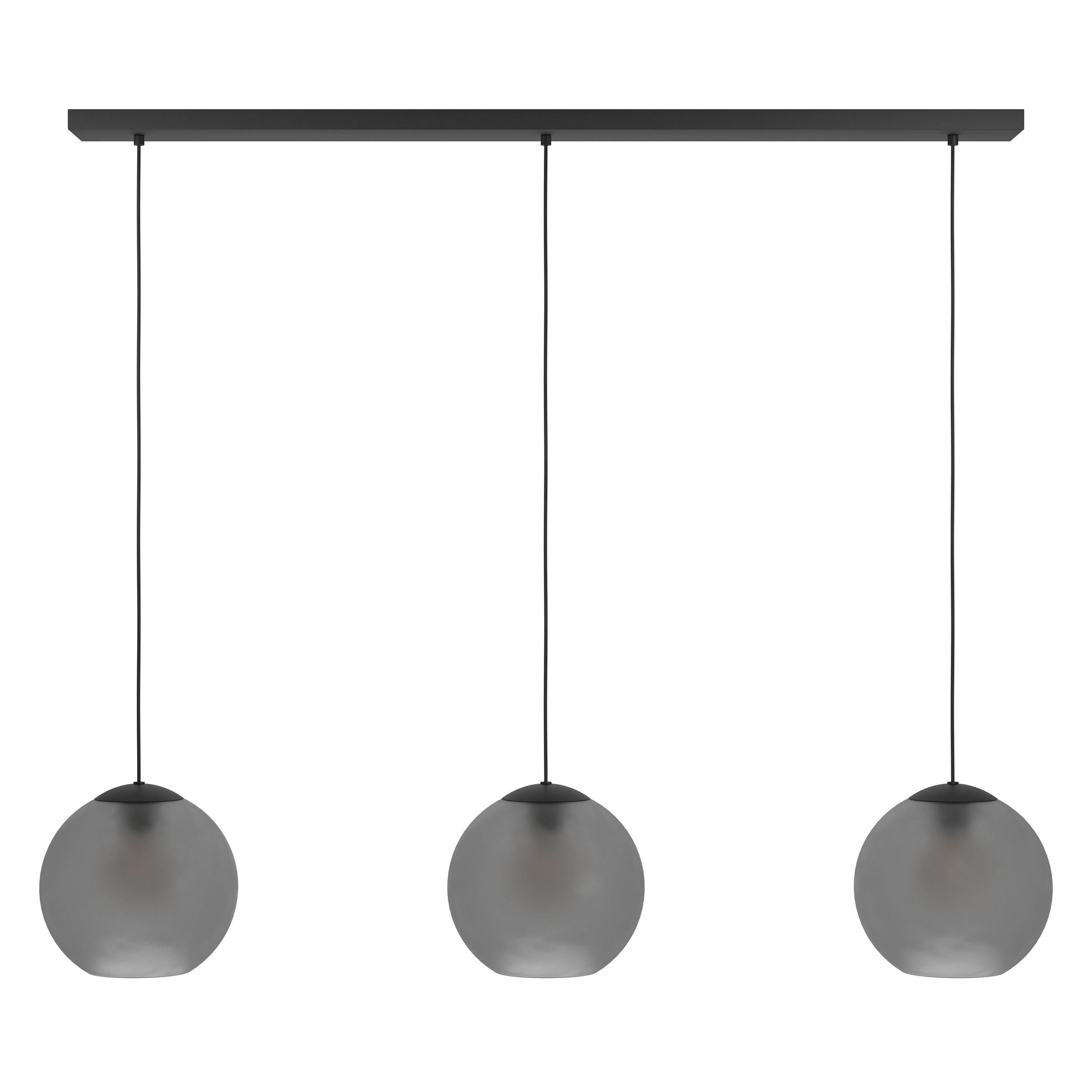 Suspension verre gris ARANGONA Barre 3 E27 3X40W