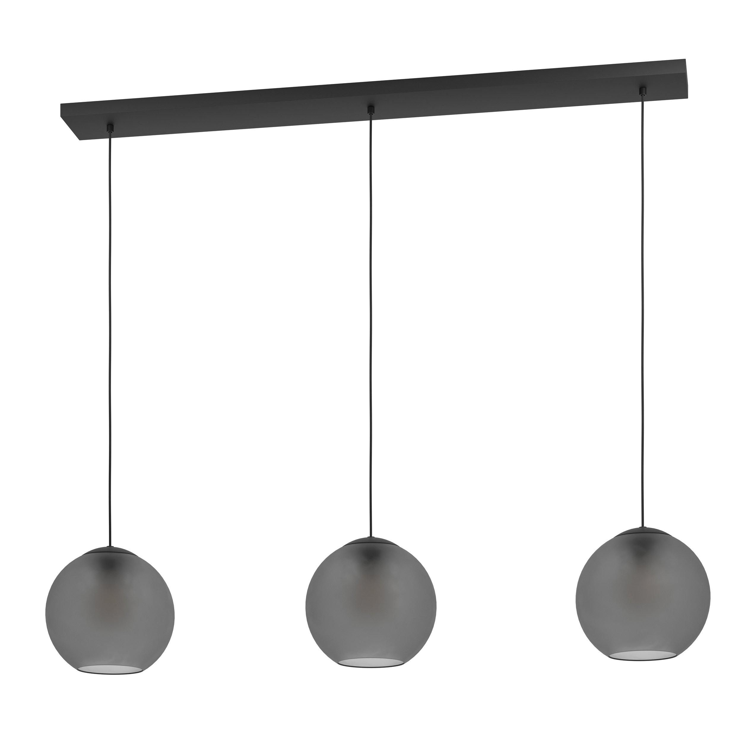 Suspension verre gris ARANGONA Barre 3 E27 3X40W