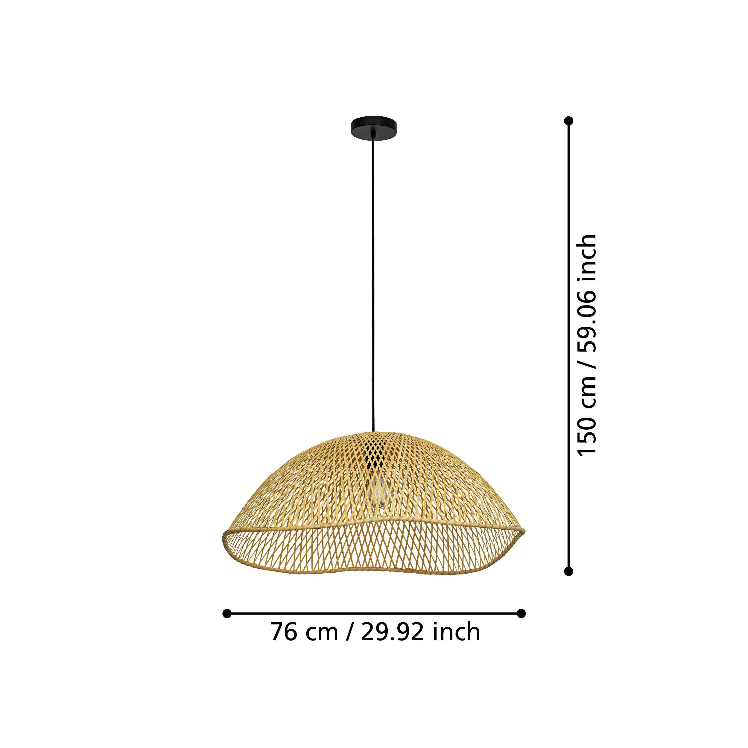 Suspension bois naturel SAMBUCONA d72 E27 1X40W