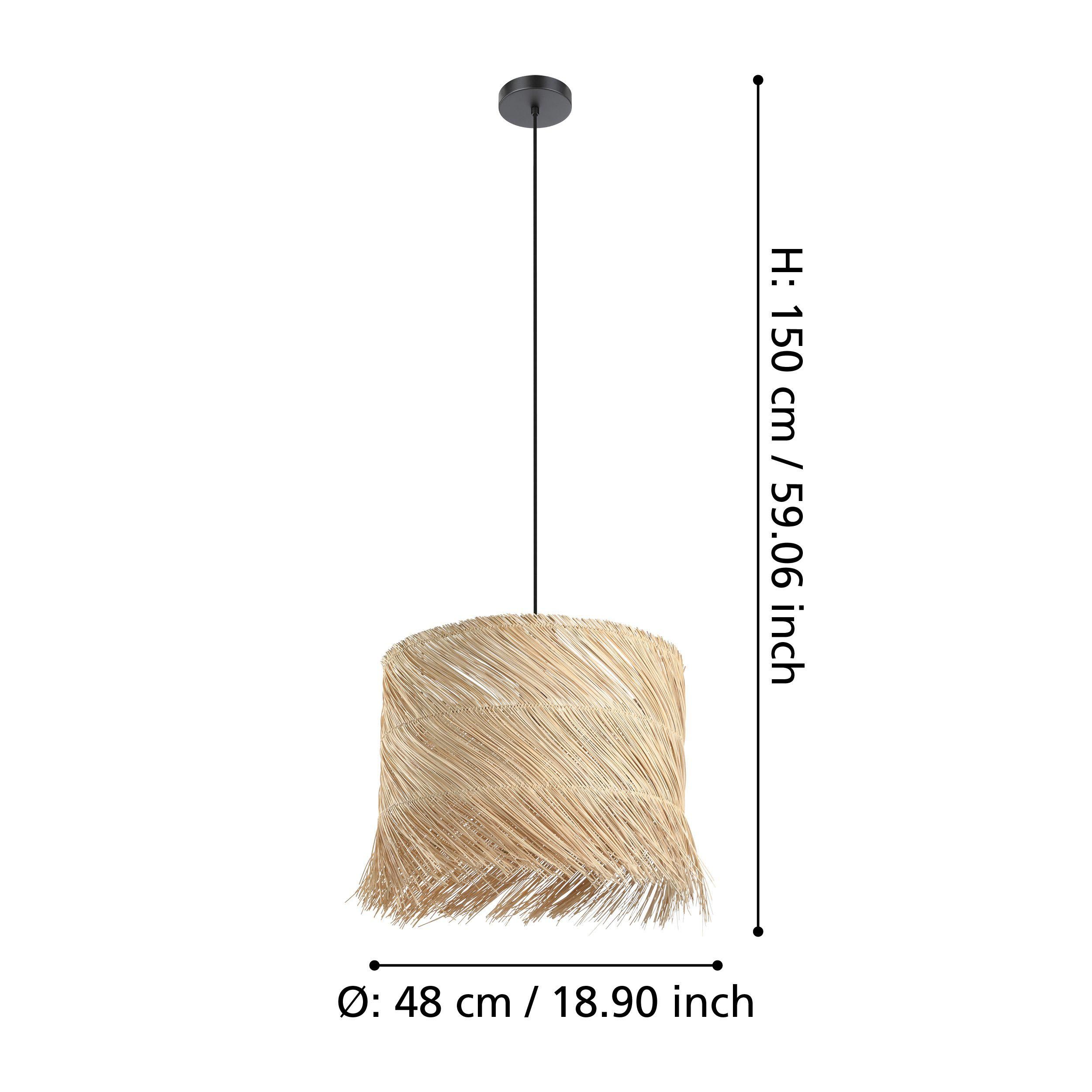 Suspension fibre naturelle naturel PAISANO E27 1X40W