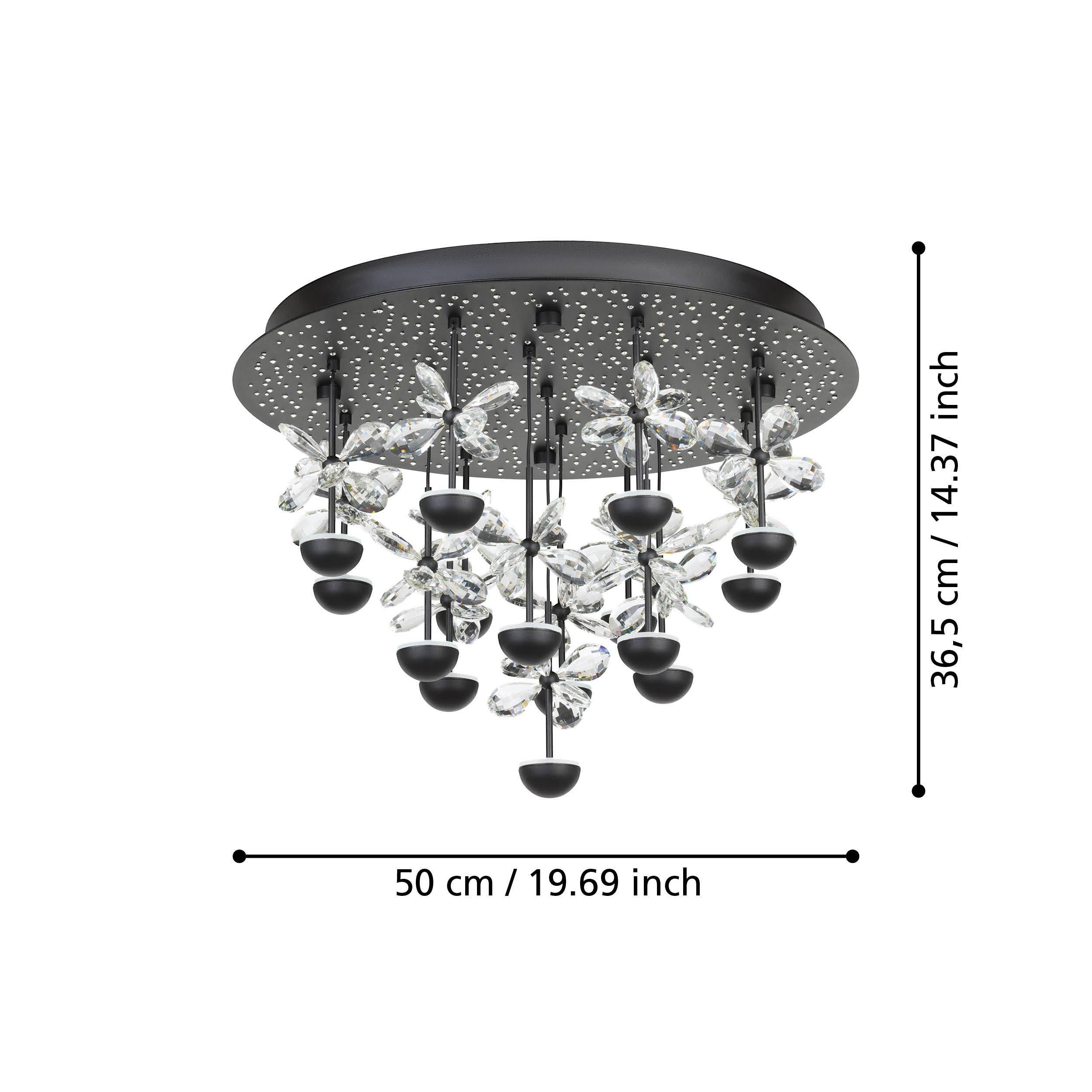 Plafonnier métal noir PIANOPOLI 2 LED INT 15X1,8W