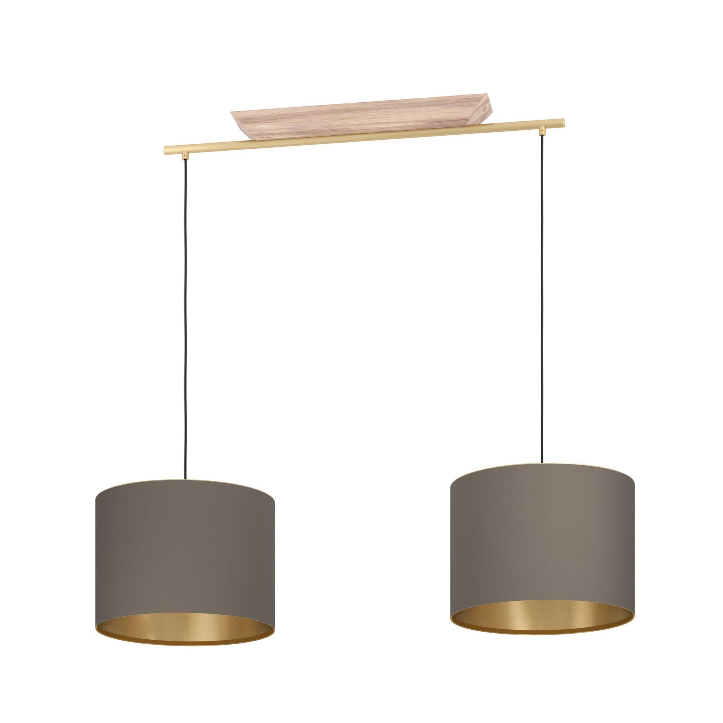 Suspension laiton taupe SANTANDRIA E27 2X40W