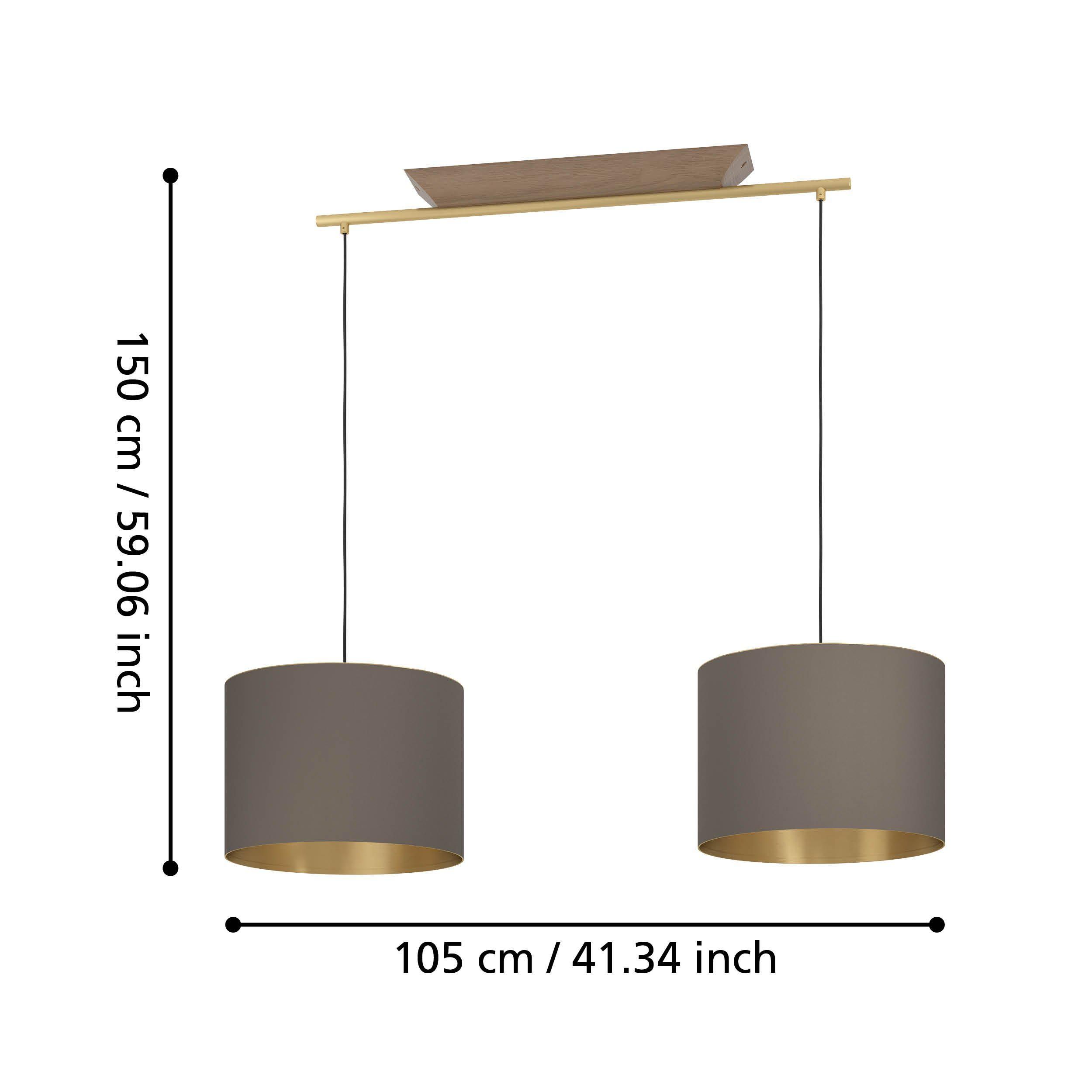 Suspension laiton taupe SANTANDRIA E27 2X40W