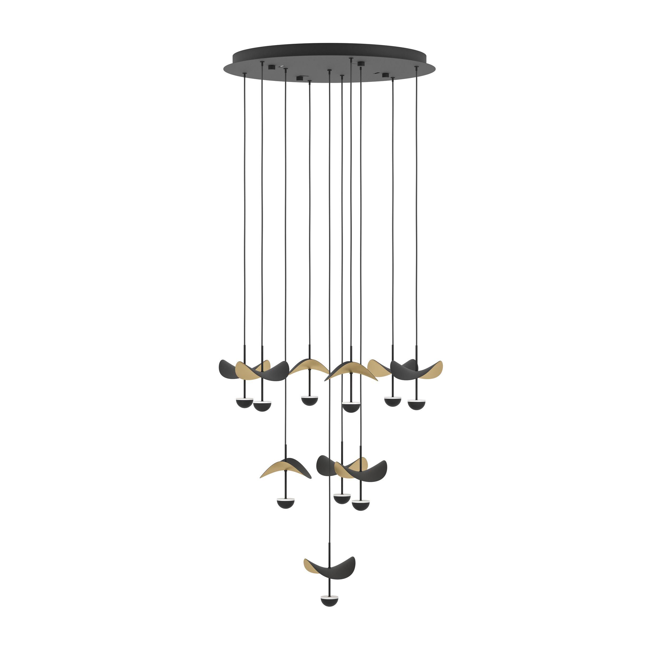 Suspension métal noir DRACERA Cascade 10 LED INT 10X2,3W