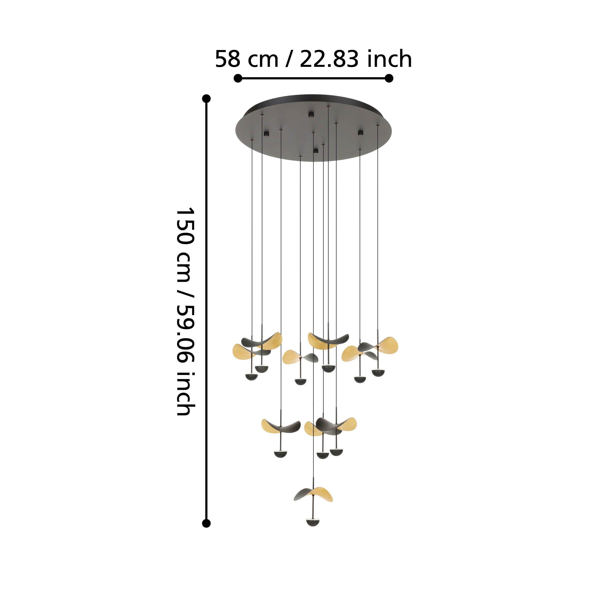 Suspension métal noir DRACERA Cascade 10 LED INT 10X2,3W